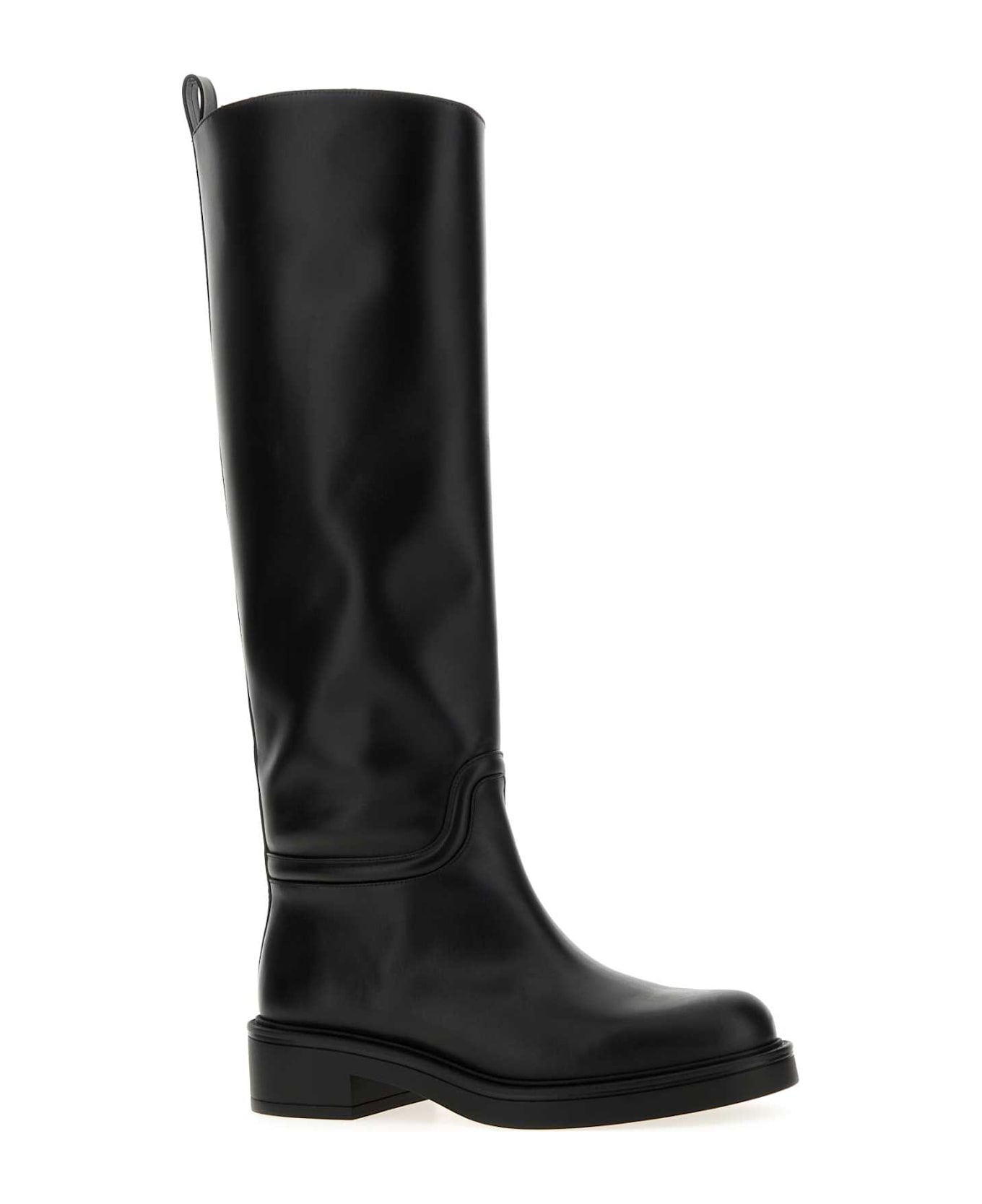 Stuart Weitzman Black Leather Celia Boots - Black