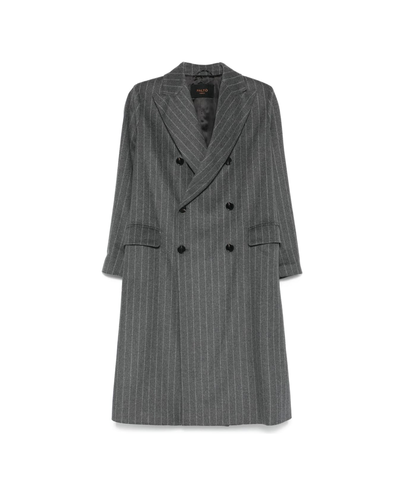 Paltò Wool Double-breasted Coat - Grey