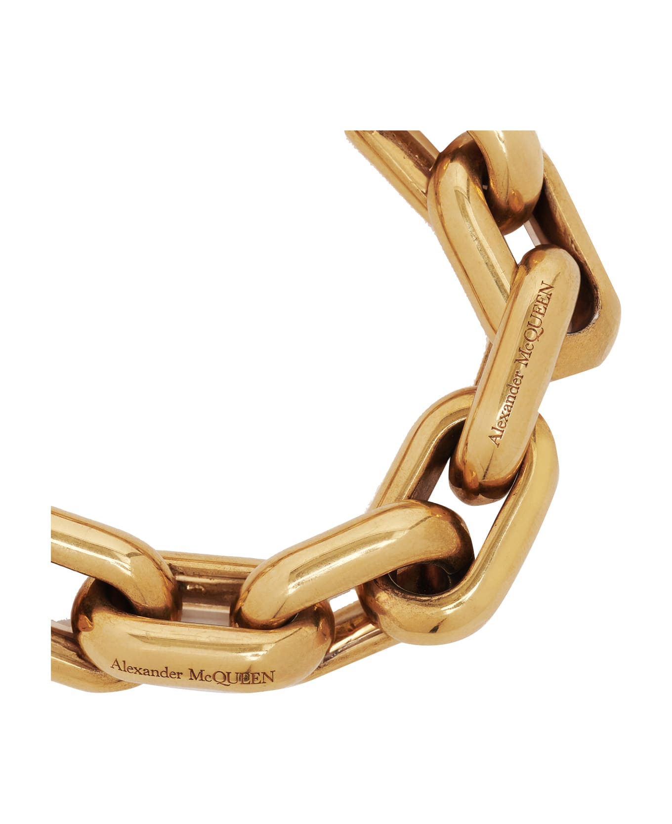 Alexander McQueen Peak Chain Bracelet - Light ant.gold