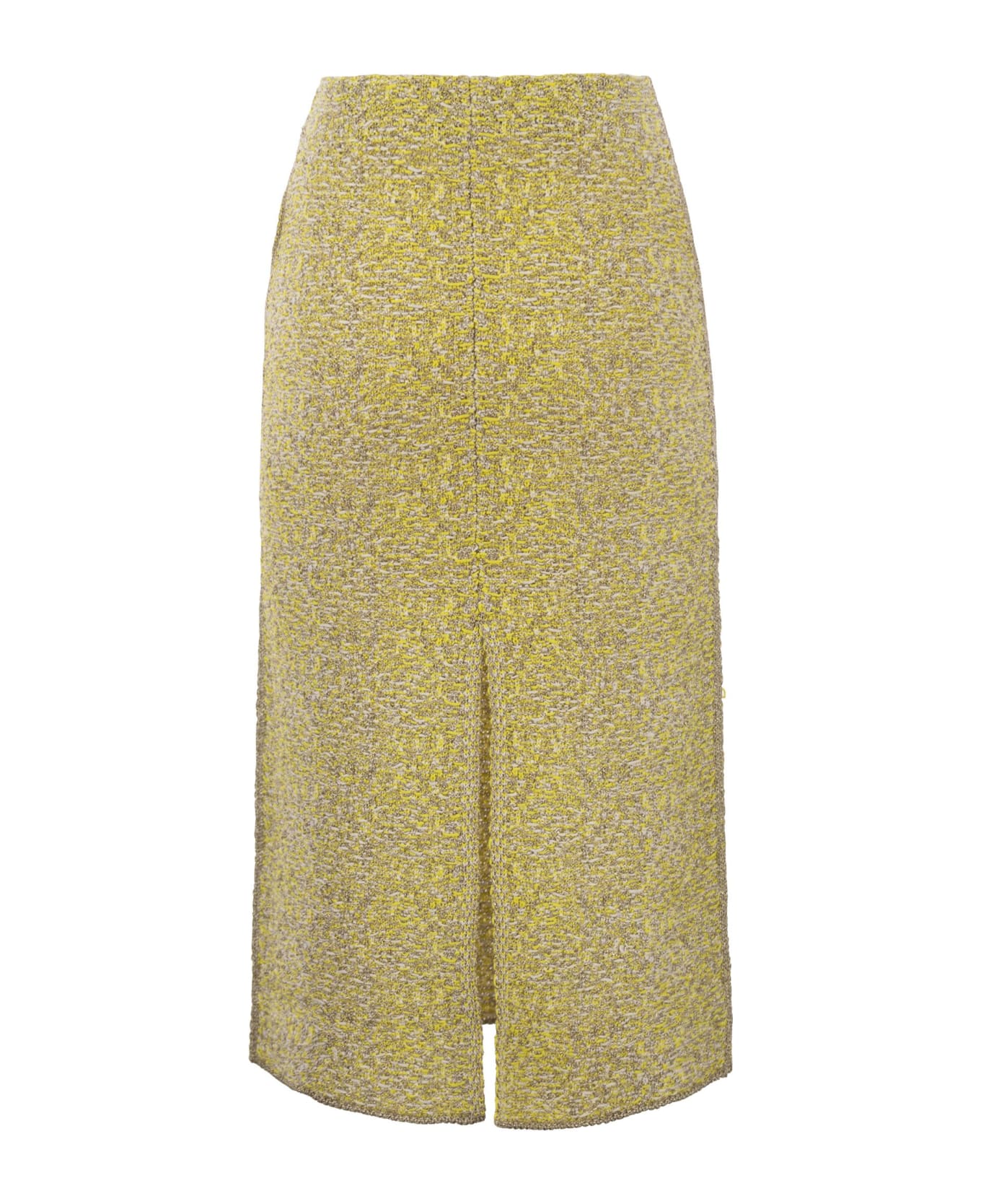 Fabiana Filippi Tweed Stitch Pencil Skirt - Bianco/sole/oro