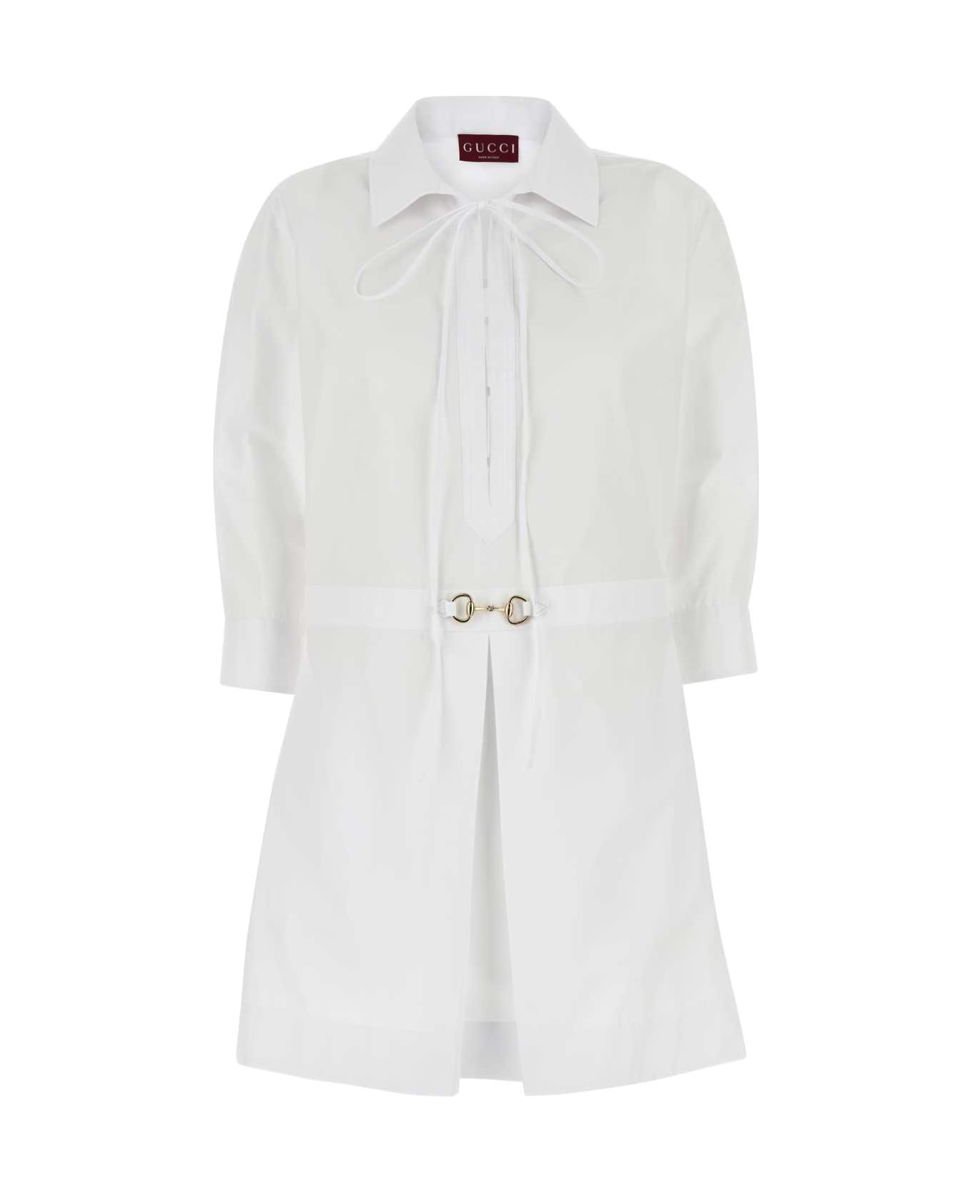 Gucci White Poplin Shirt Dress - WHITE ワンピース＆ドレス