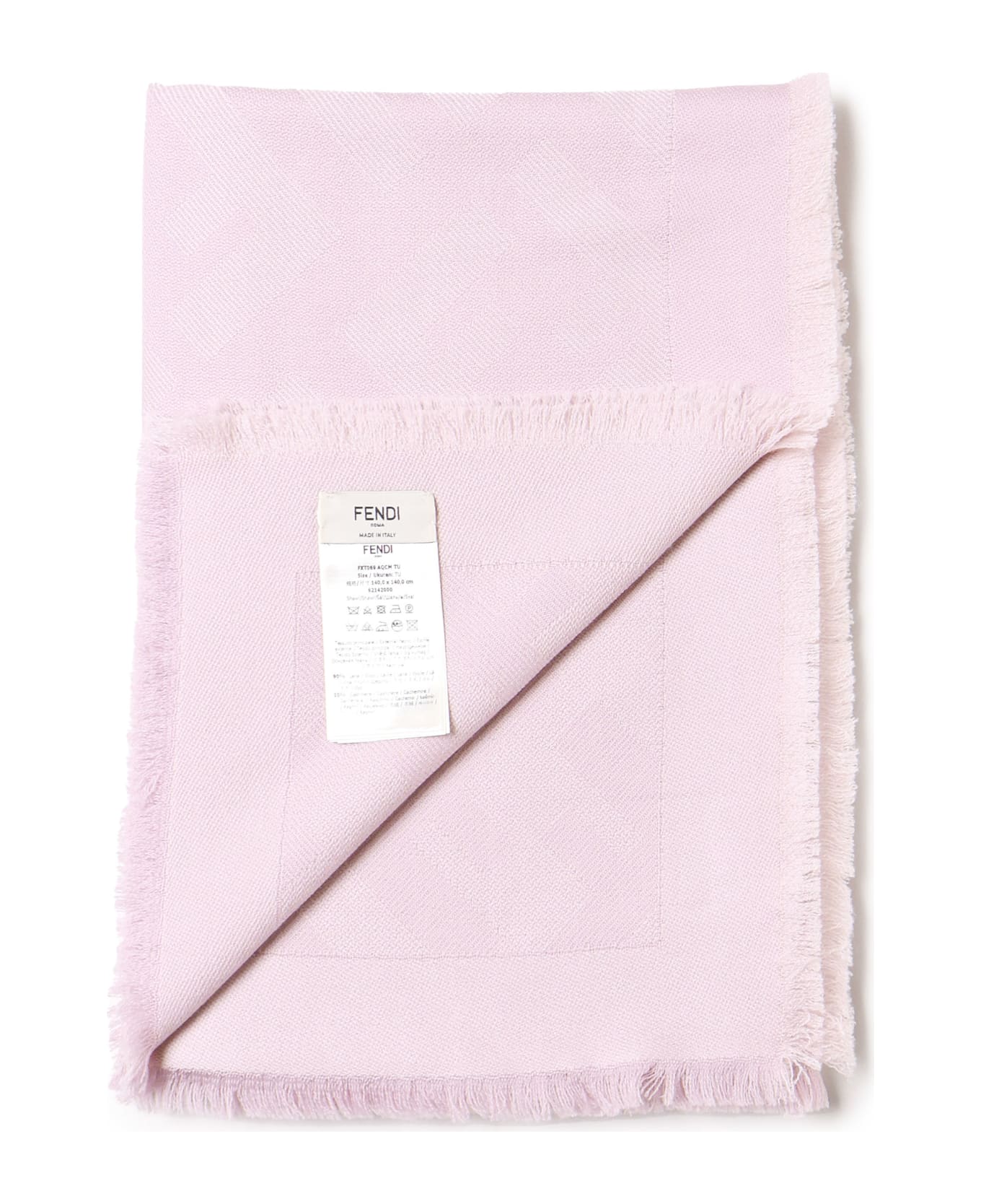 Fendi Ff Monogram Frayed Edge Scarf - Pink