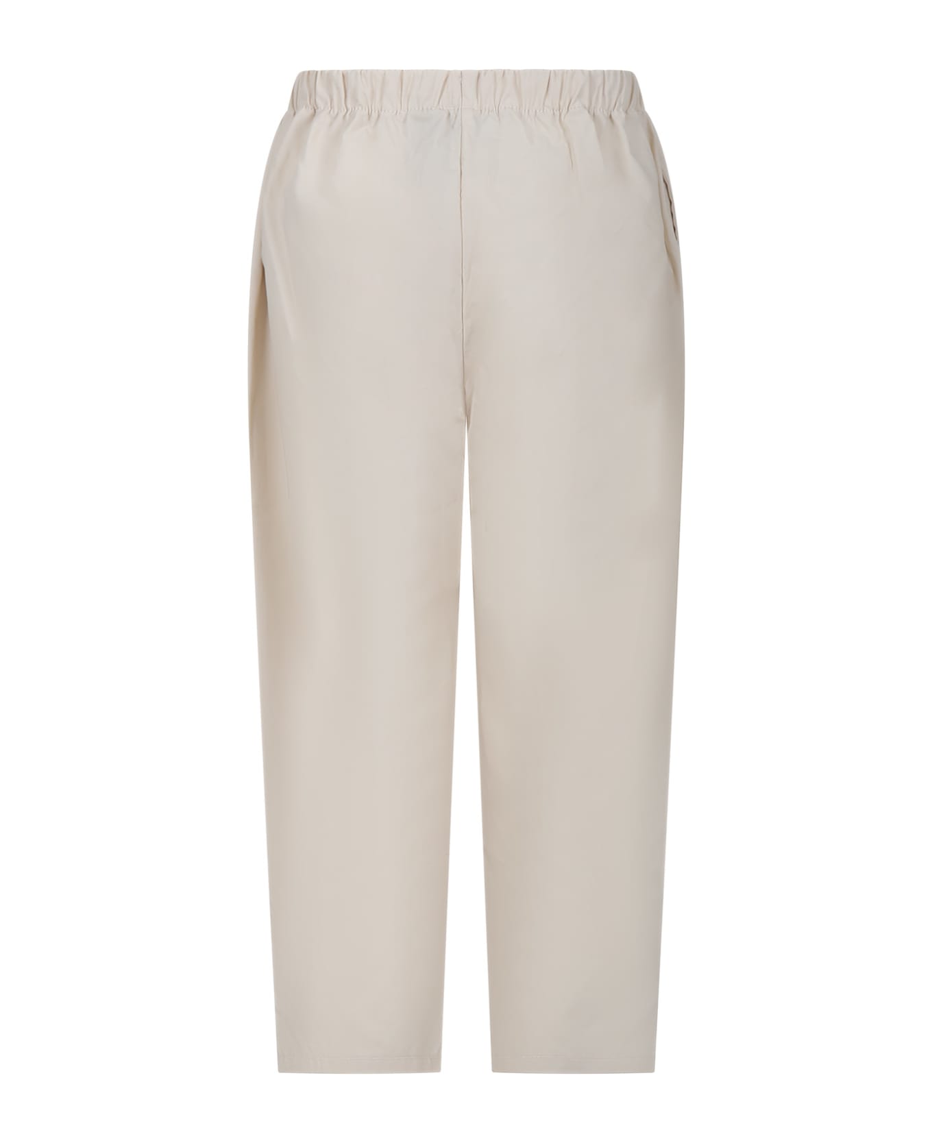 MSGM Ivory Trousers For Boy With Logo - Ivory ボトムス