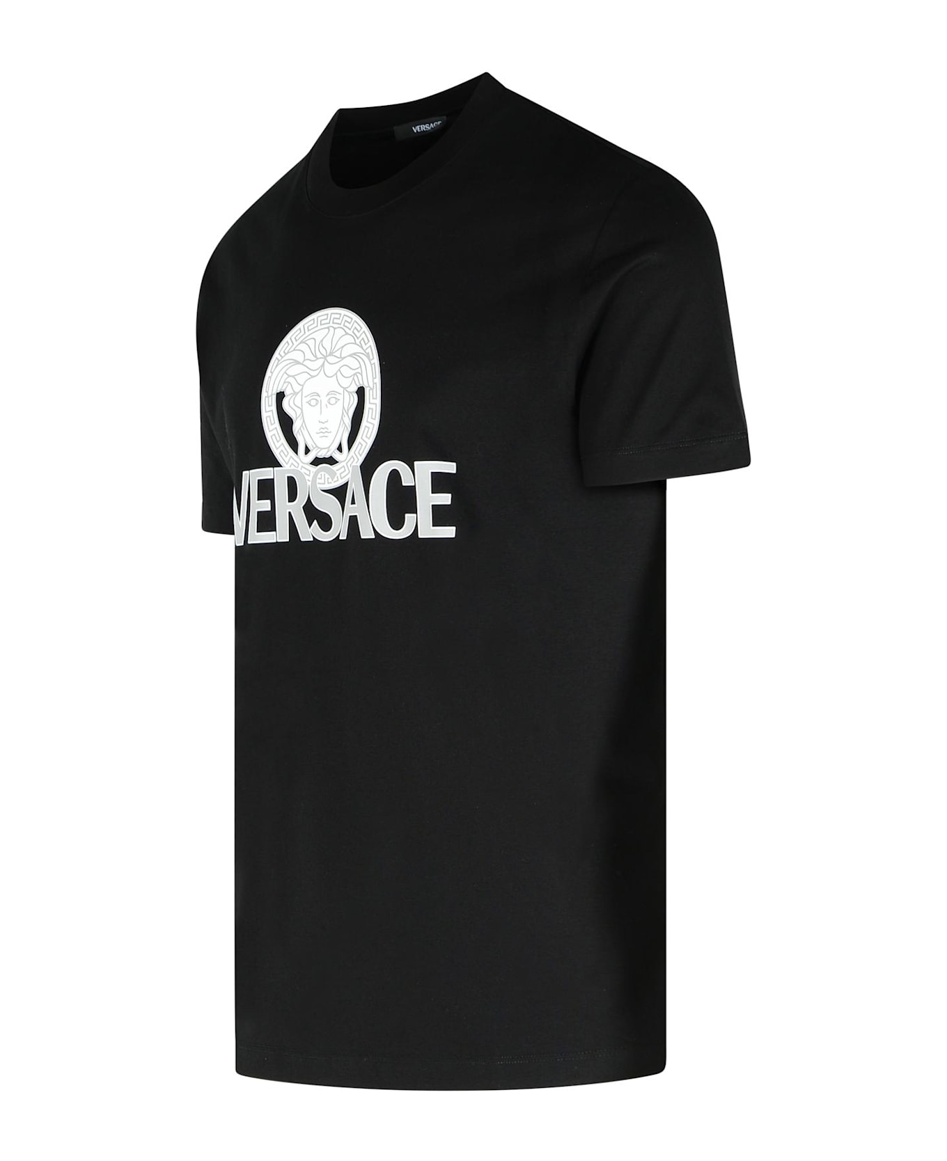 Versace Black Cotton T-shirt - BLACK