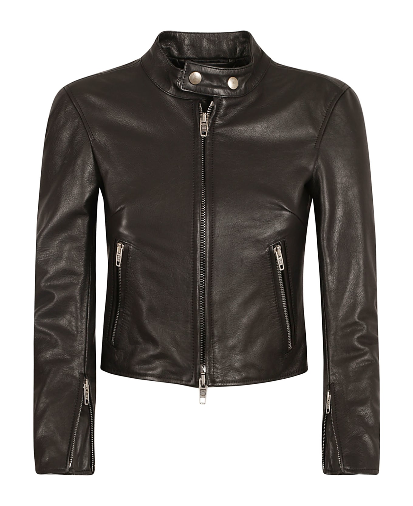 Balenciaga Racer Leather Jacket - Black レザージャケット