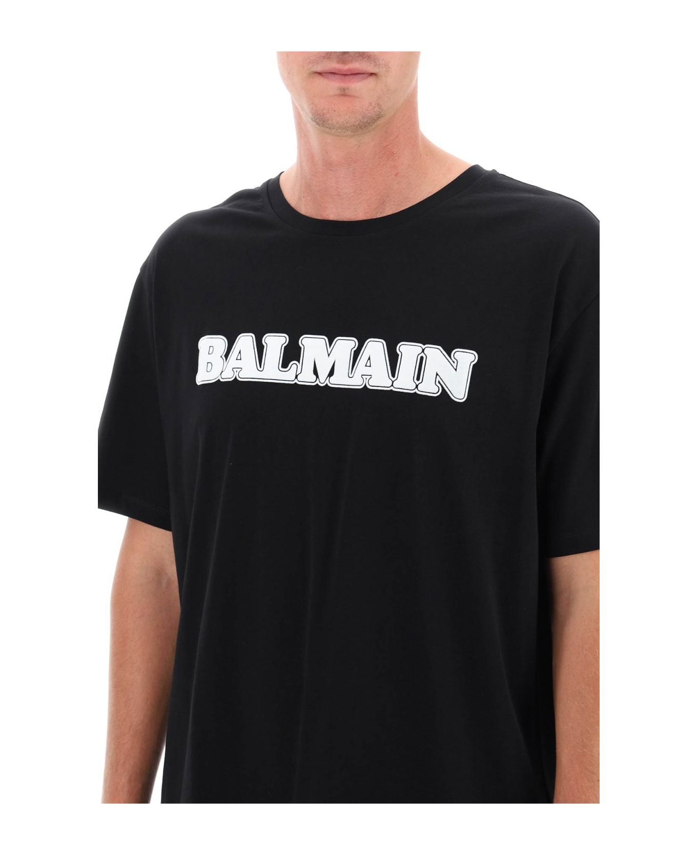 Balmain Retro Flock T-shirt - NOIR BLANC (Black) シャツ