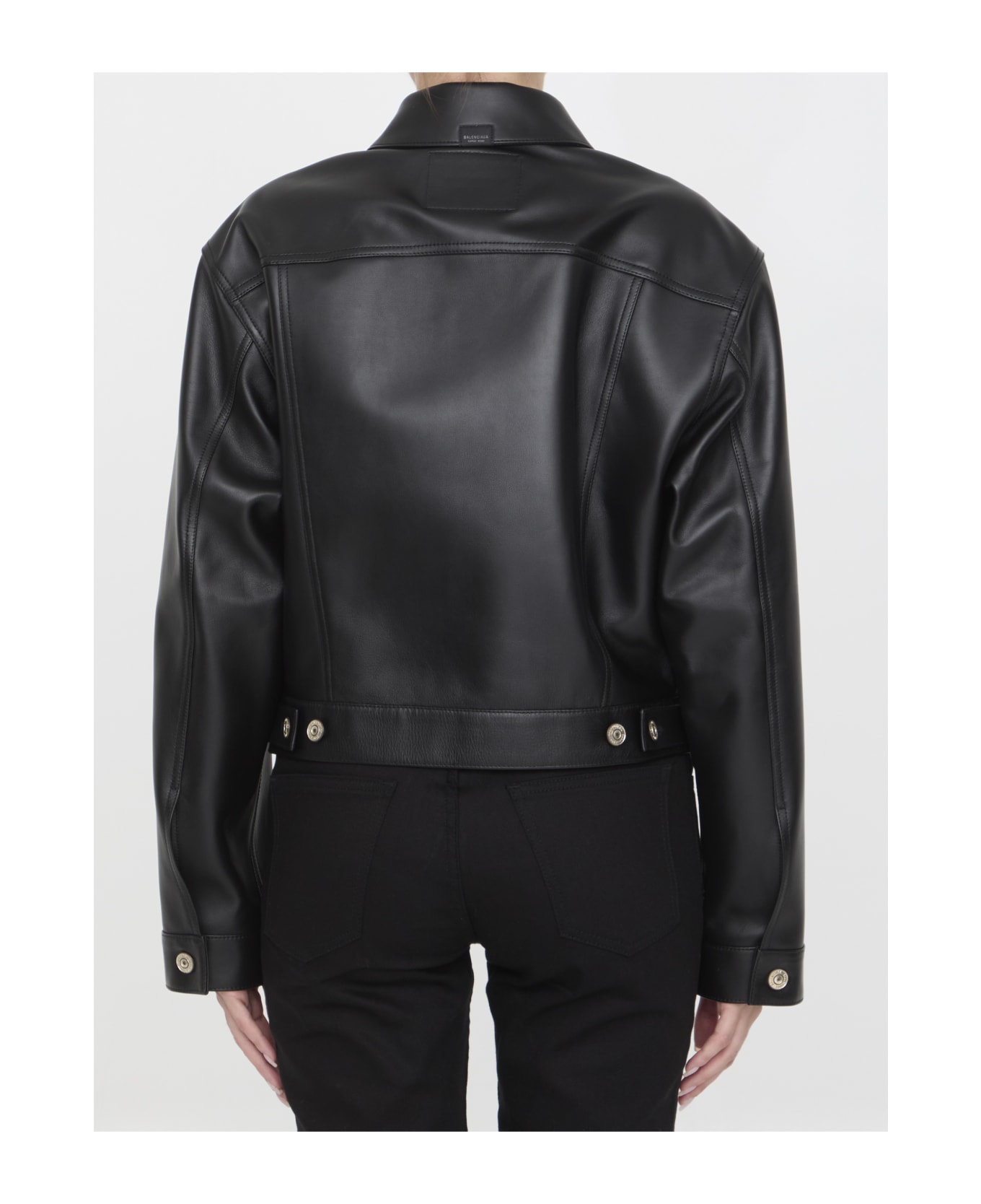 Balenciaga Leather Jacket - BLACK レザージャケット