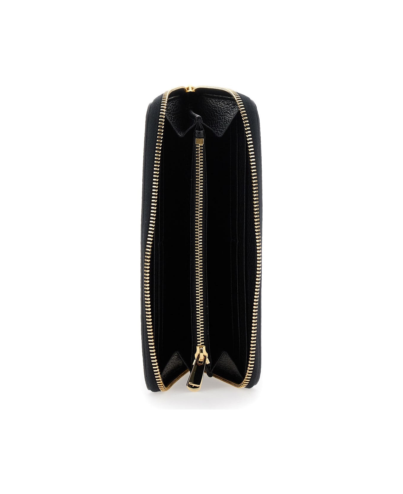 Ferragamo 
giove
 Black Wallet With Gancini On The Front In Leather Woman - Black
