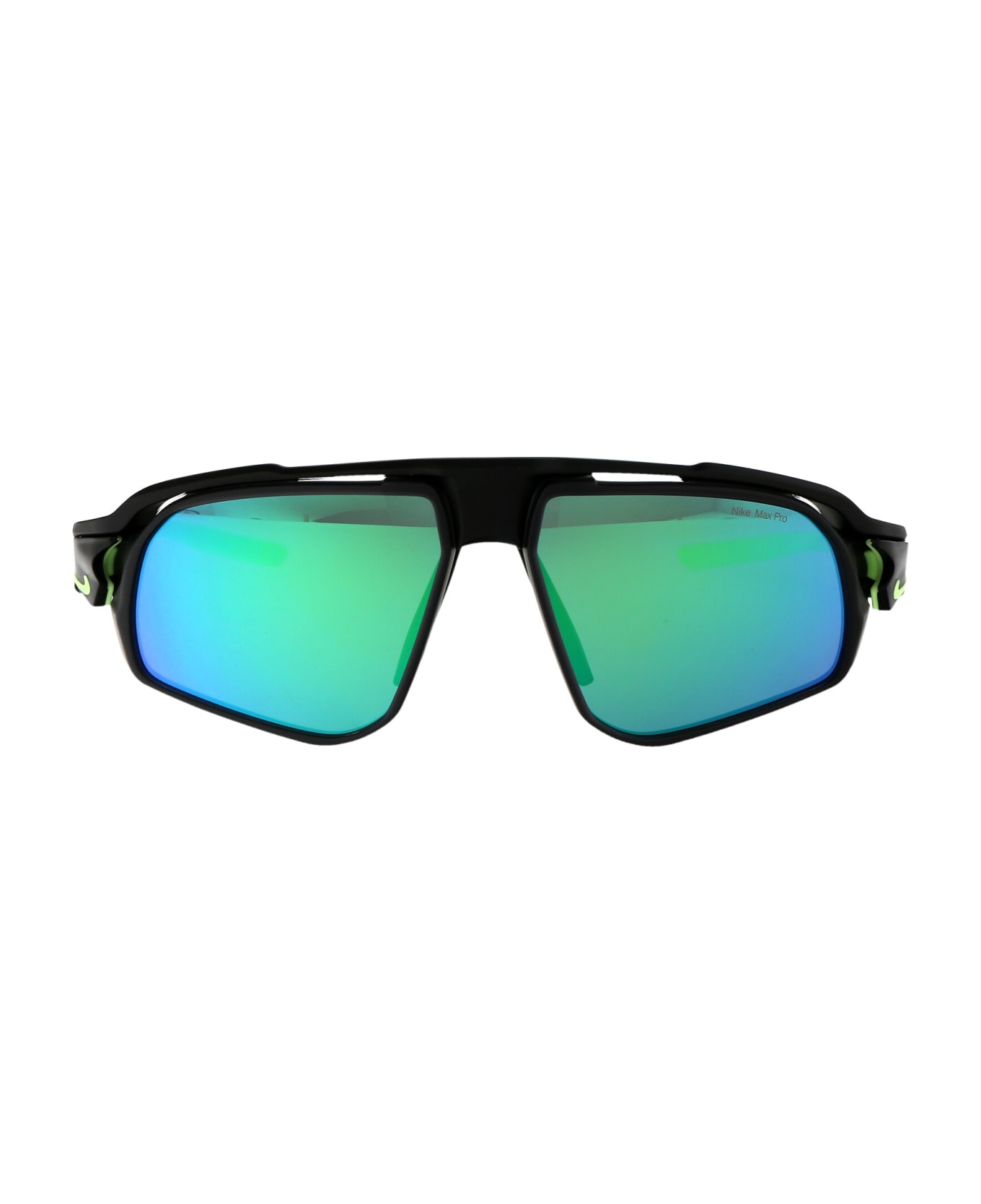Nike Flyfree M Sunglasses - 010 GREY W/ GREEN MIRROR MATTE BLACK サングラス