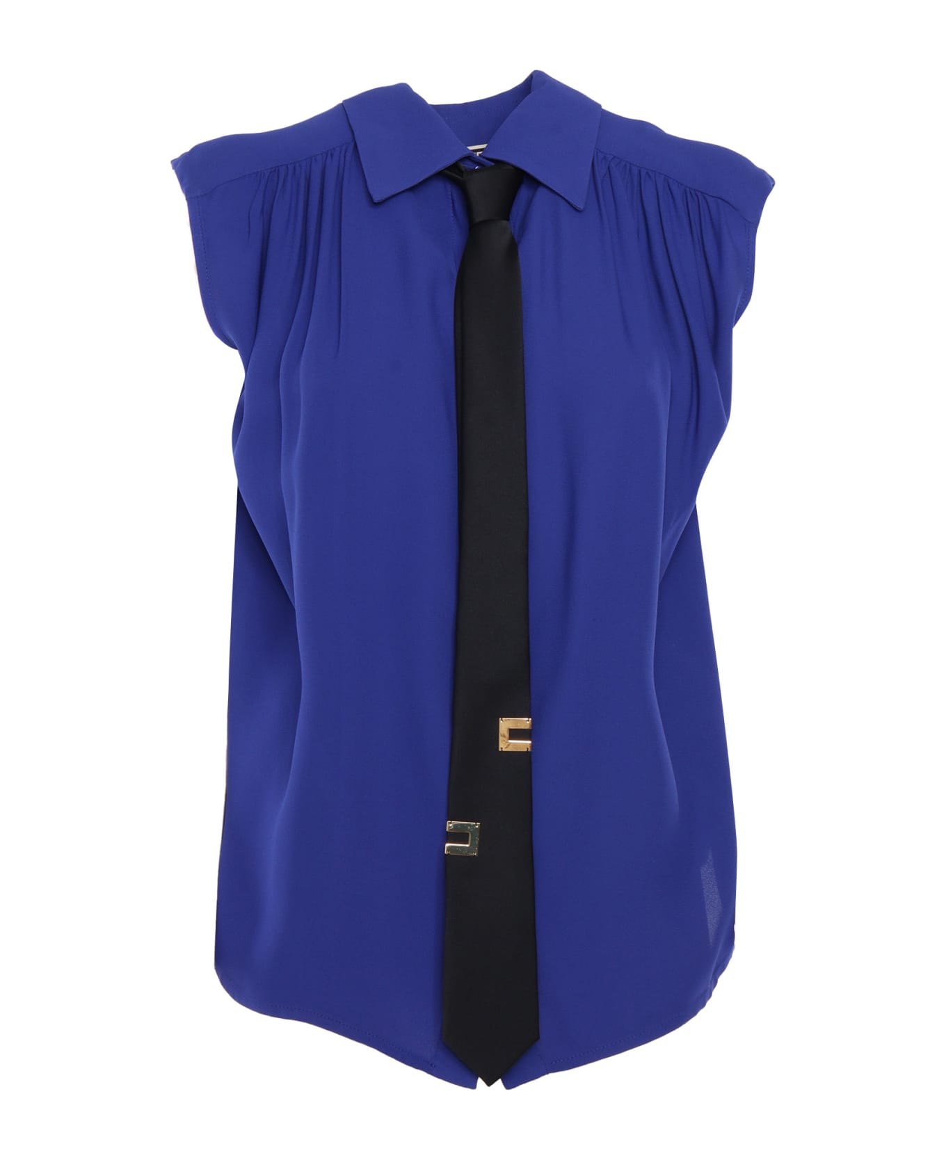 Elisabetta Franchi Blue Sleevless Shirt - BLUE