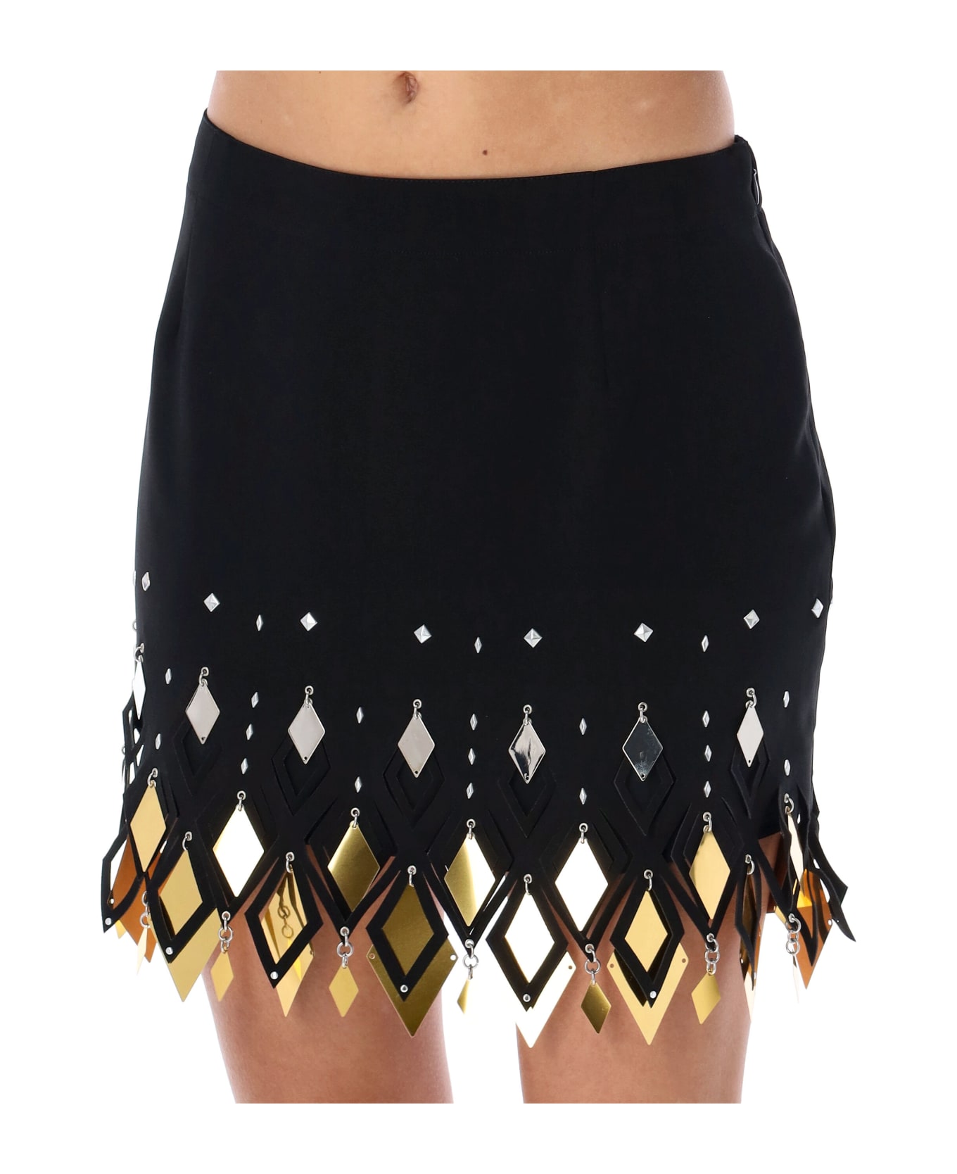 Paco Rabanne Crepe Mini Skirt - BLACK スカート