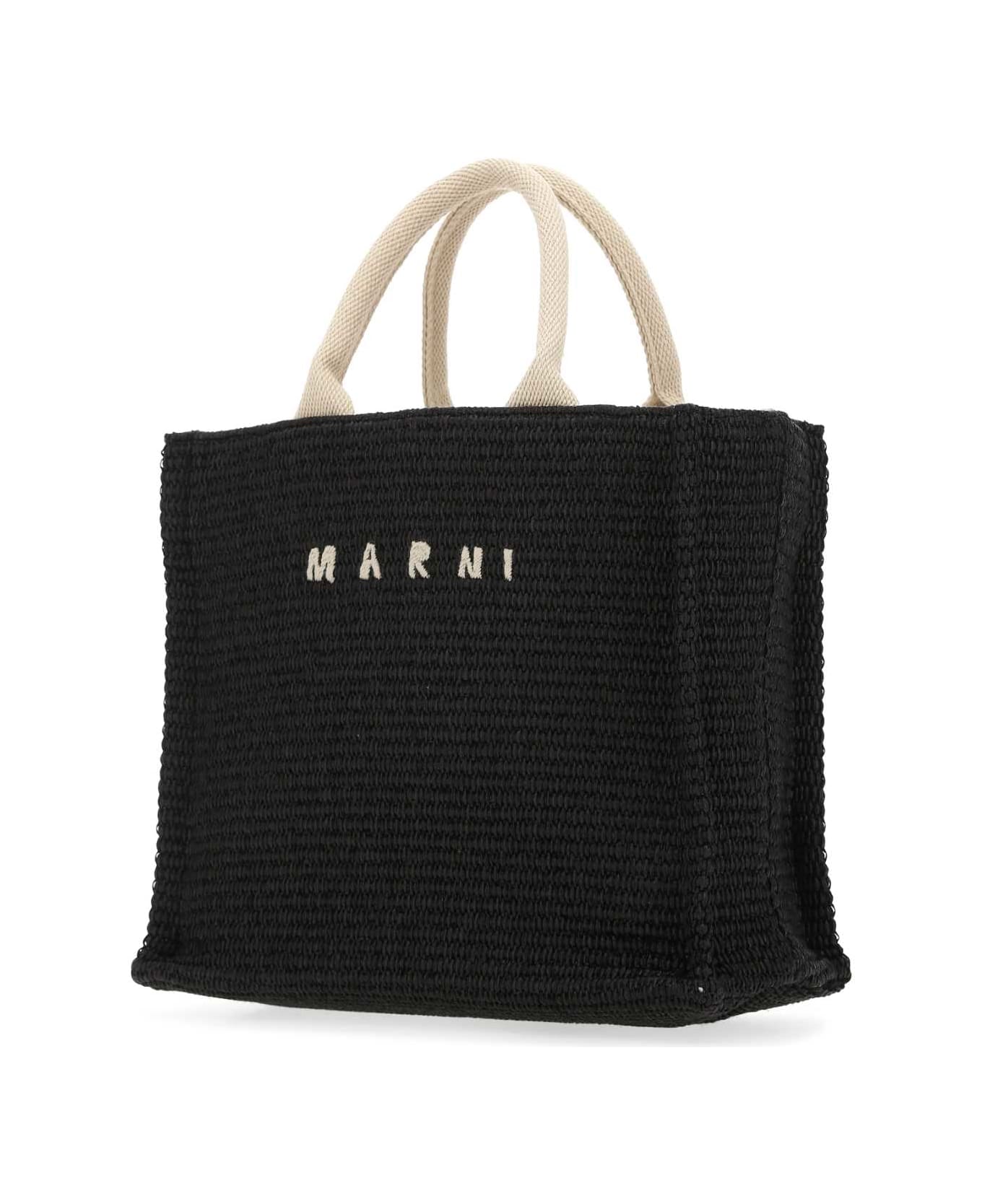 Marni Black Raffia Small Shopping Bag - Z1Q44