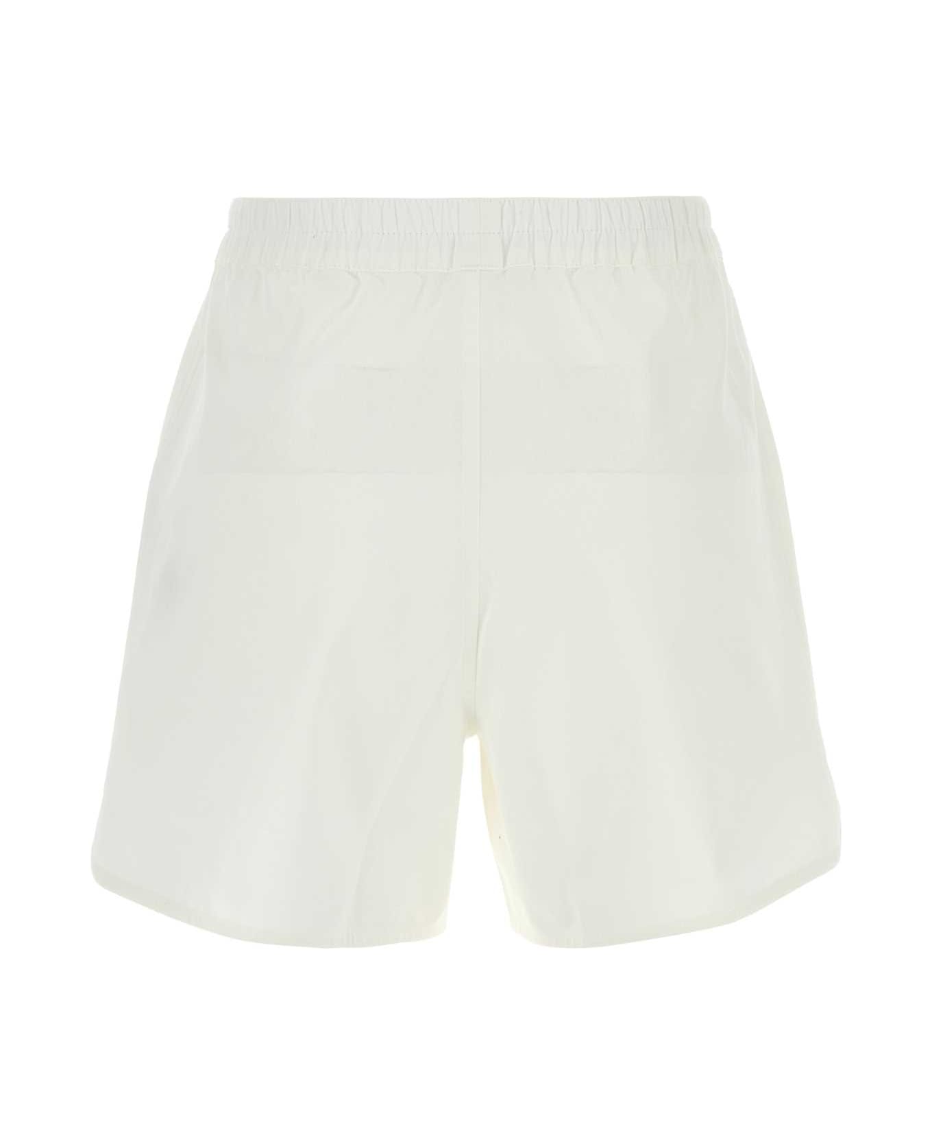 Marine Serre White Cotton Shorts - WHITE