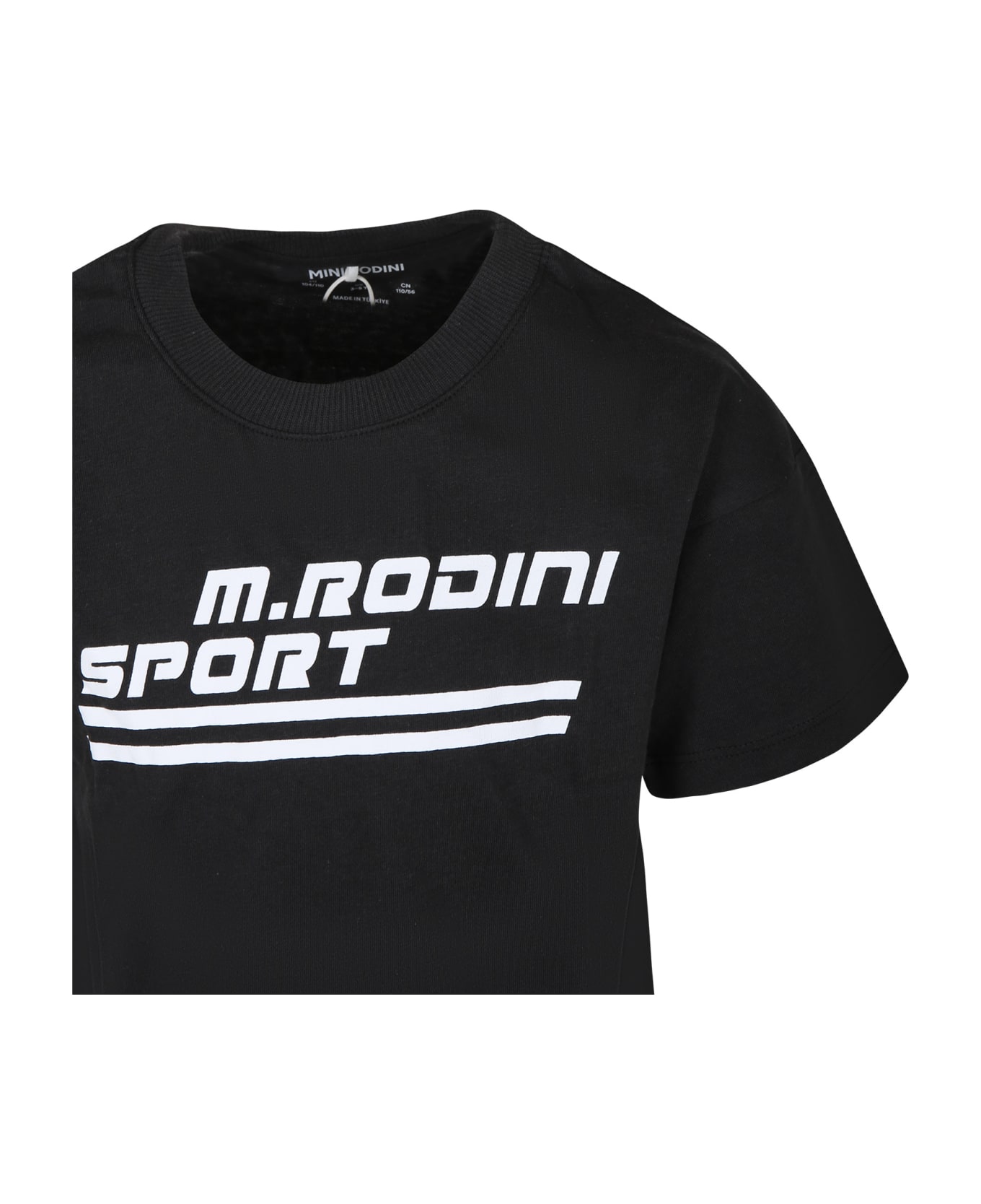 Mini Rodini Black T-shirt For Kids With Owl - Black