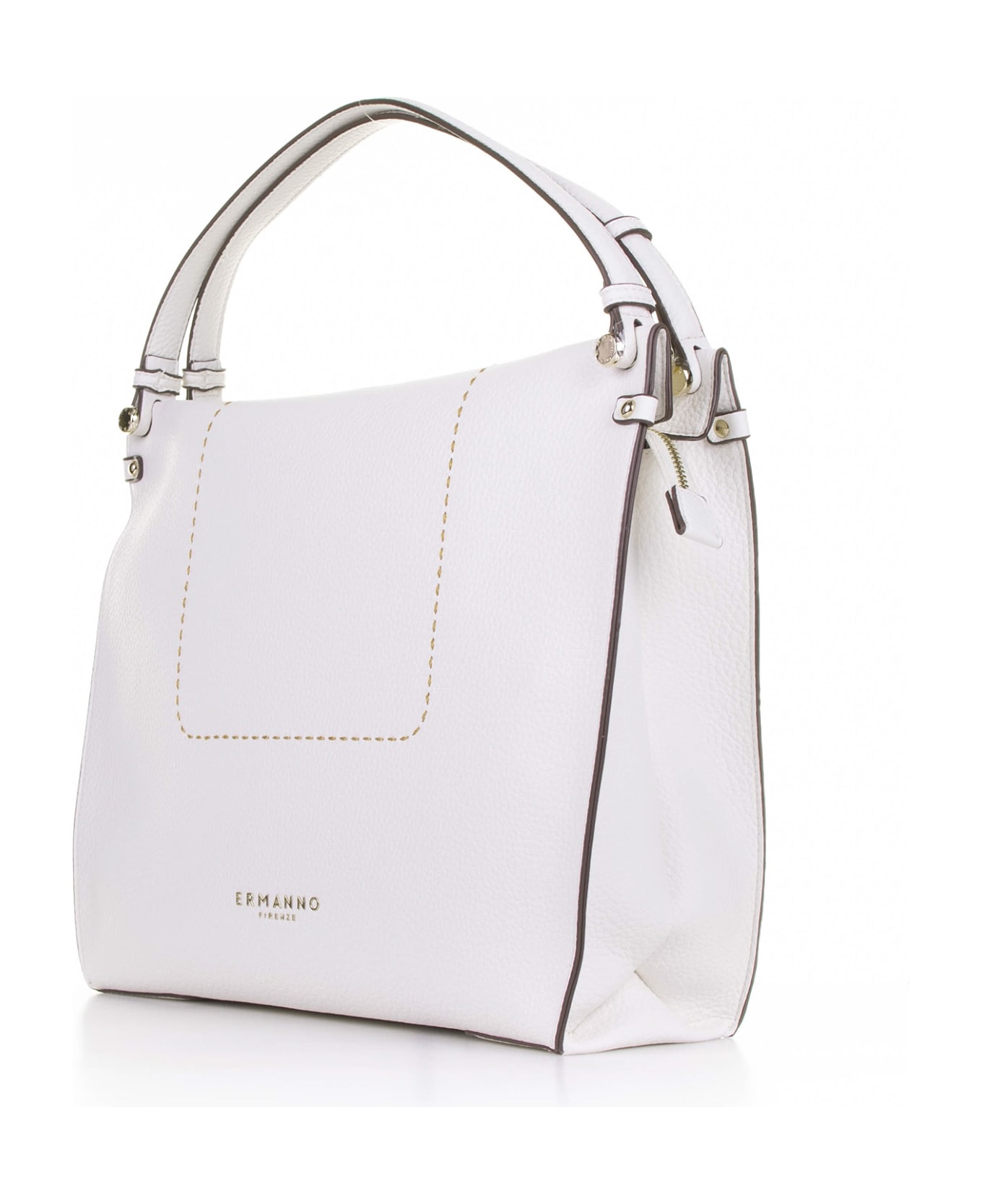 Ermanno Scervino White Petra Shopping Bag In Leather - BIANCO