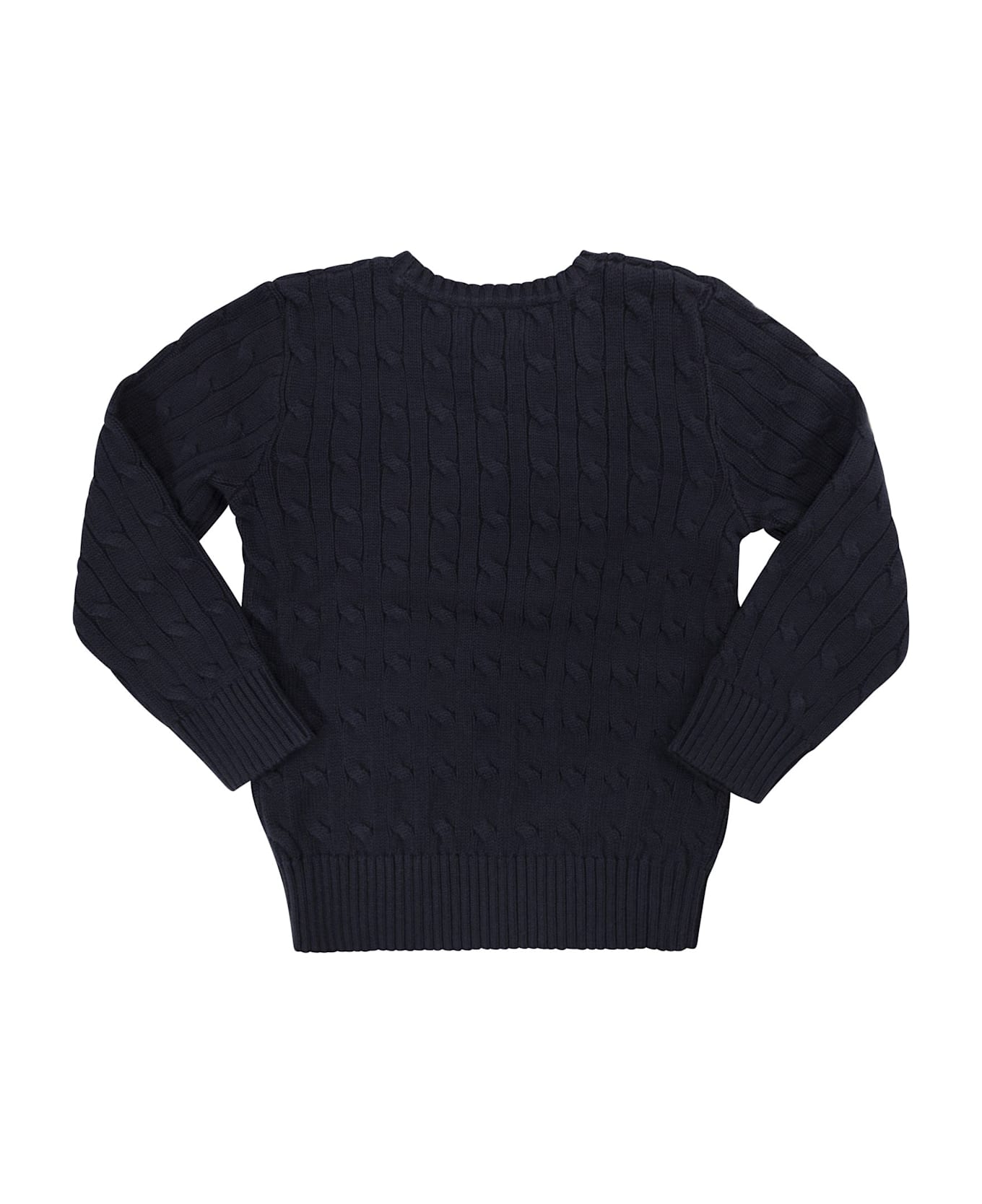 Polo Ralph Lauren Cable-knit Cotton Sweater With Logo - Navy
