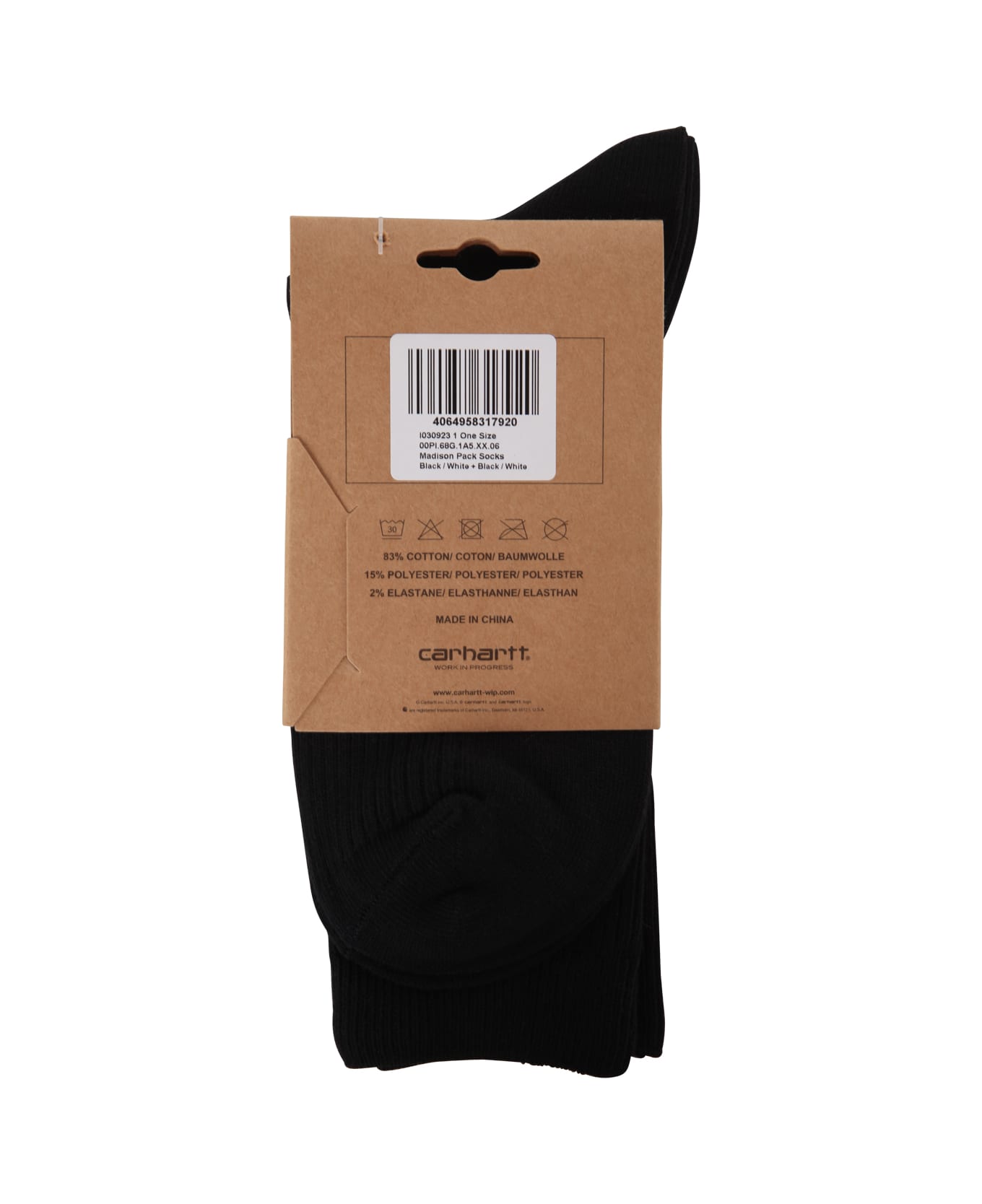 Carhartt Madison Pack Socks - Xx Black White 靴下