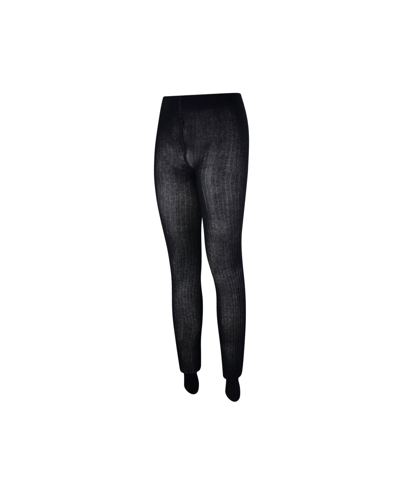 Max Mara High Waist Knitted Tights - BLACK