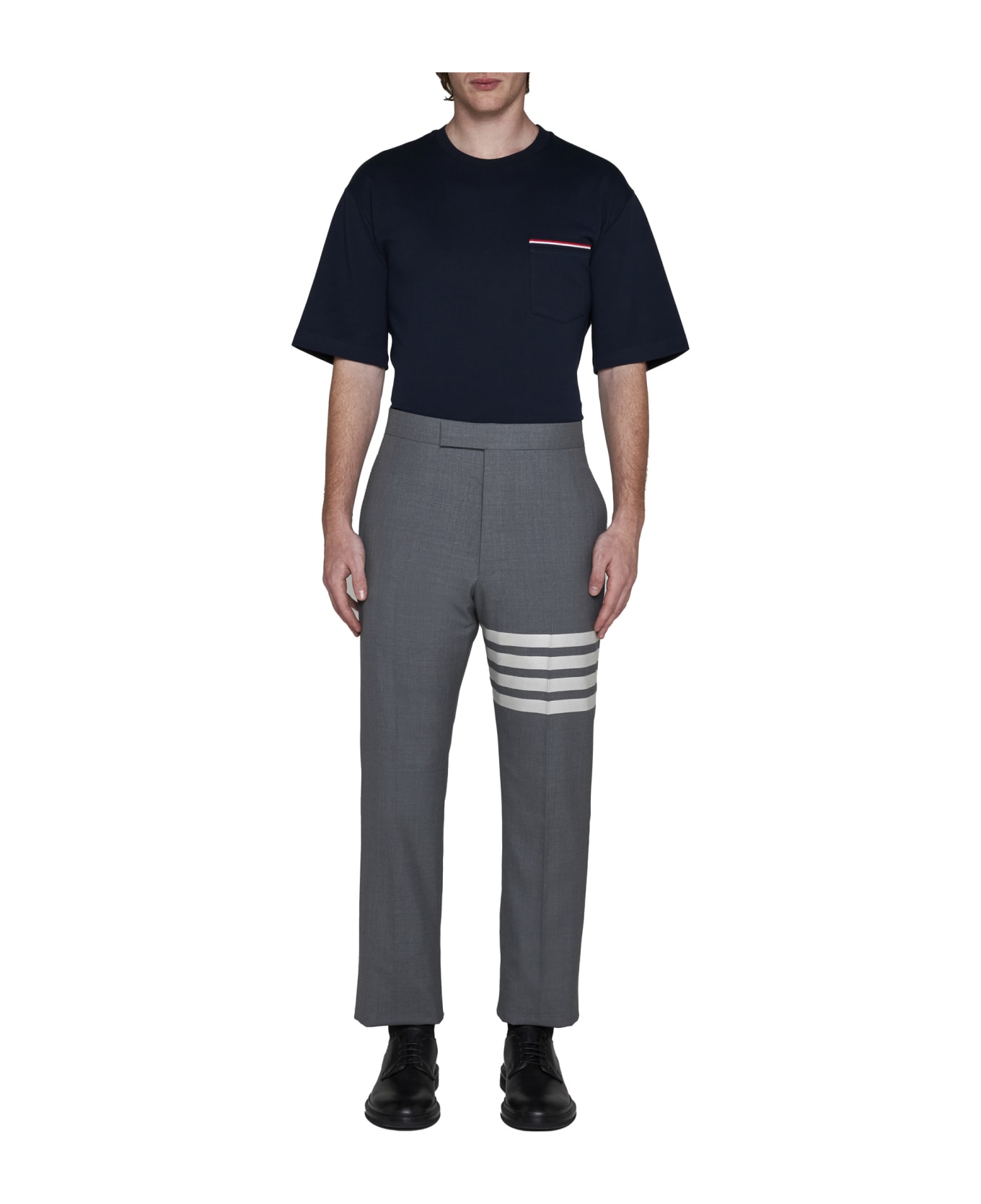 Thom Browne Classic Pants With Martingale - Grey
