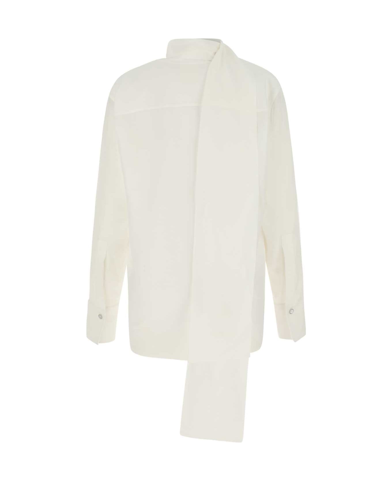 Givenchy White Crepe Blouse - 130 フリース