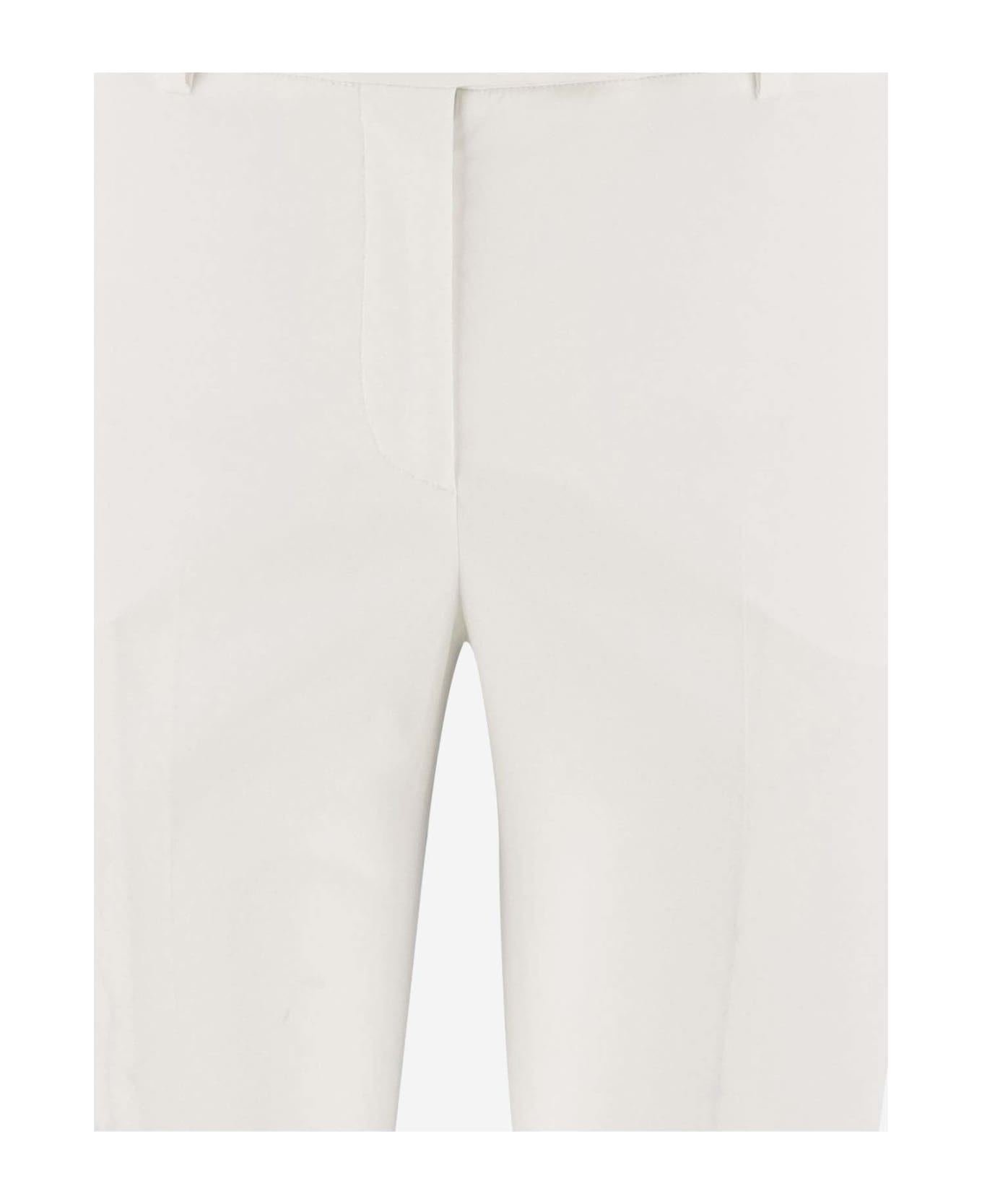 QL2 Stretch Cotton Flared Pants - White ボトムス