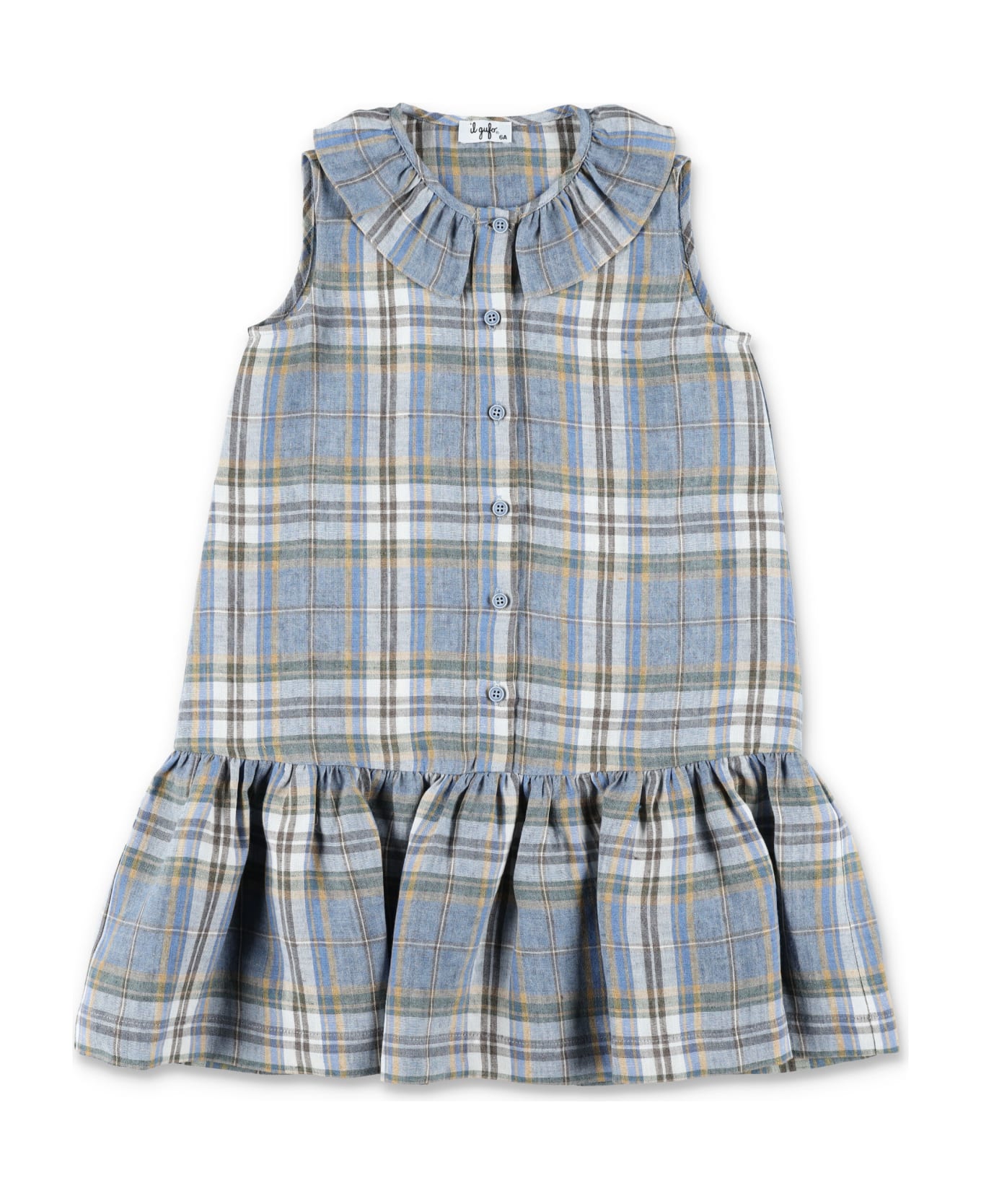 Il Gufo Madras Checked Linen Dress - POWDER ワンピース＆ドレス