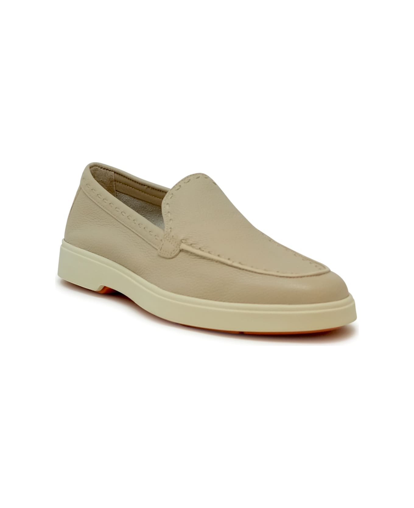 Santoni Leather Loafer - NUDE