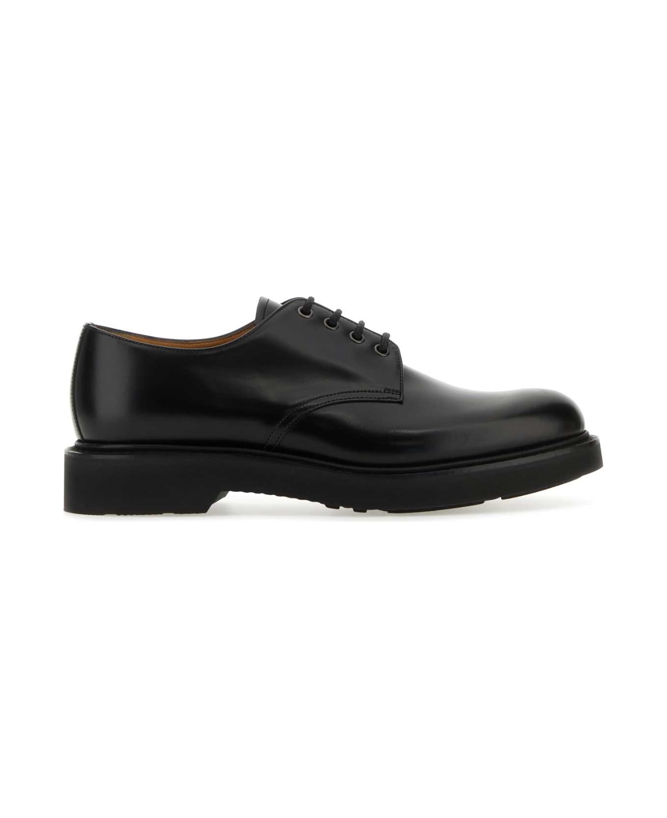 Church's Black Leather Lynn Lace-up Shoes - BLACK ローファー＆デッキシューズ