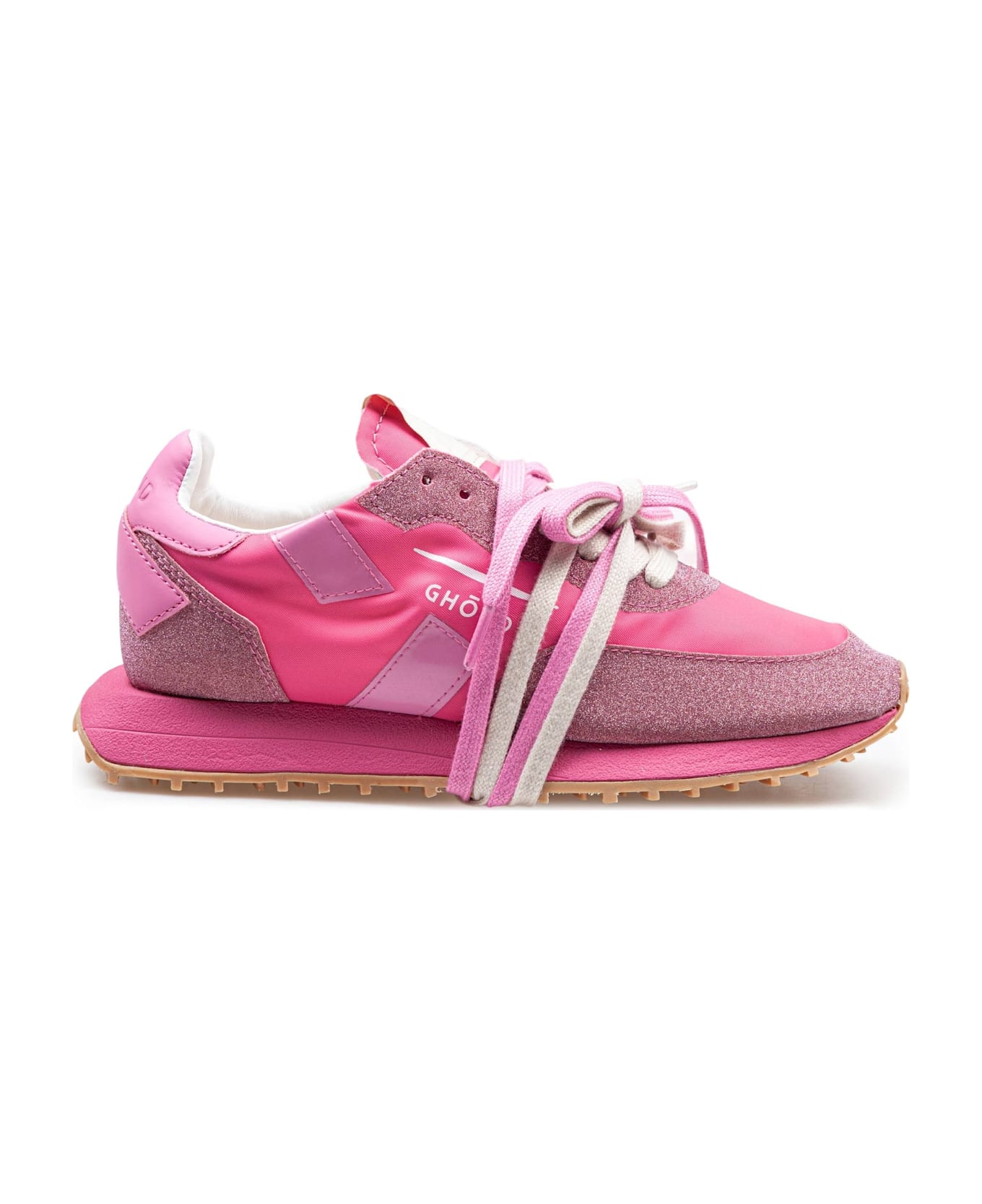GHOUD Rush Starlight Nylon And Glitter Sneakers Fuchsia - Silver