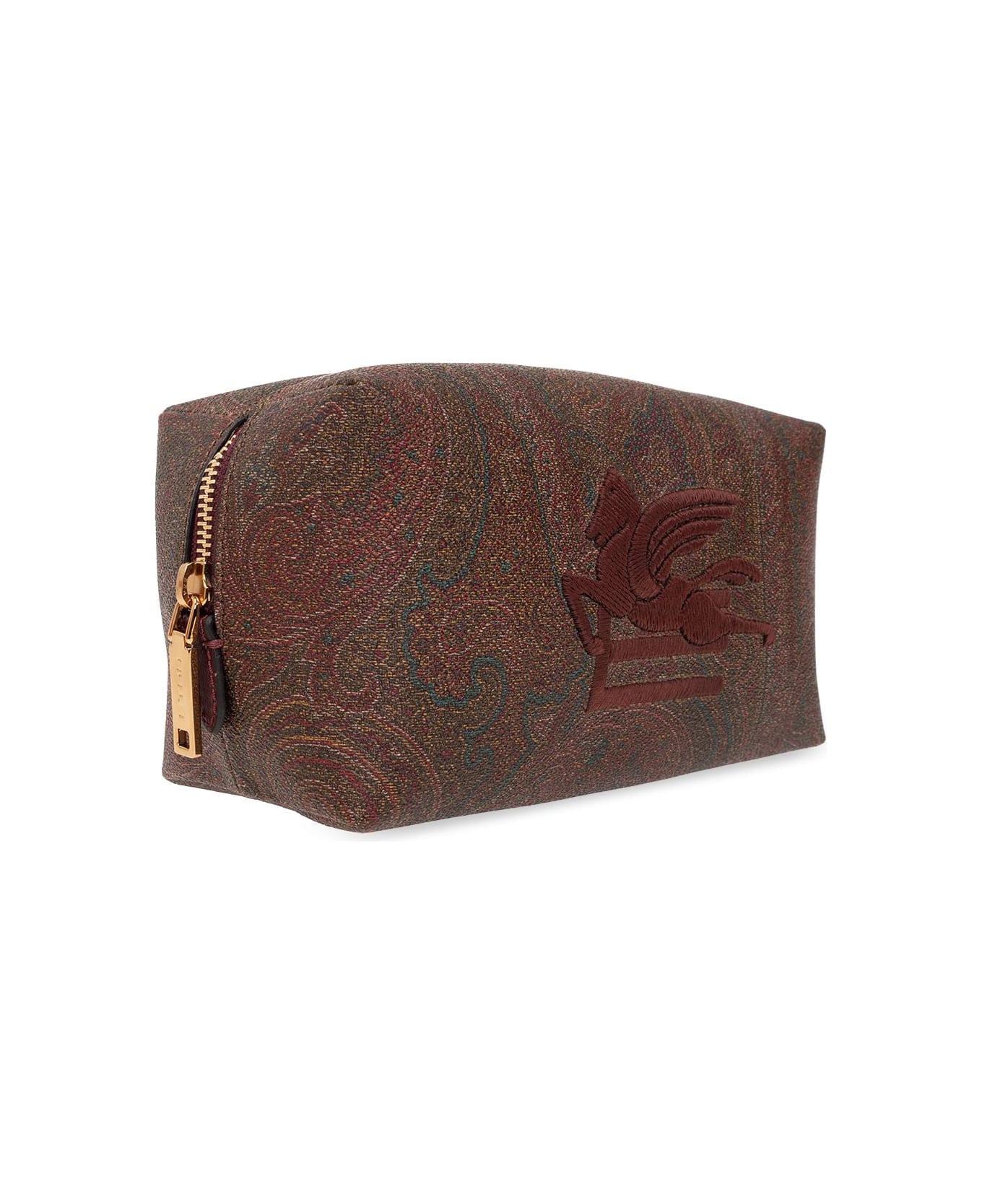 Etro Wash Bag With Logo - Red トラベルバッグ