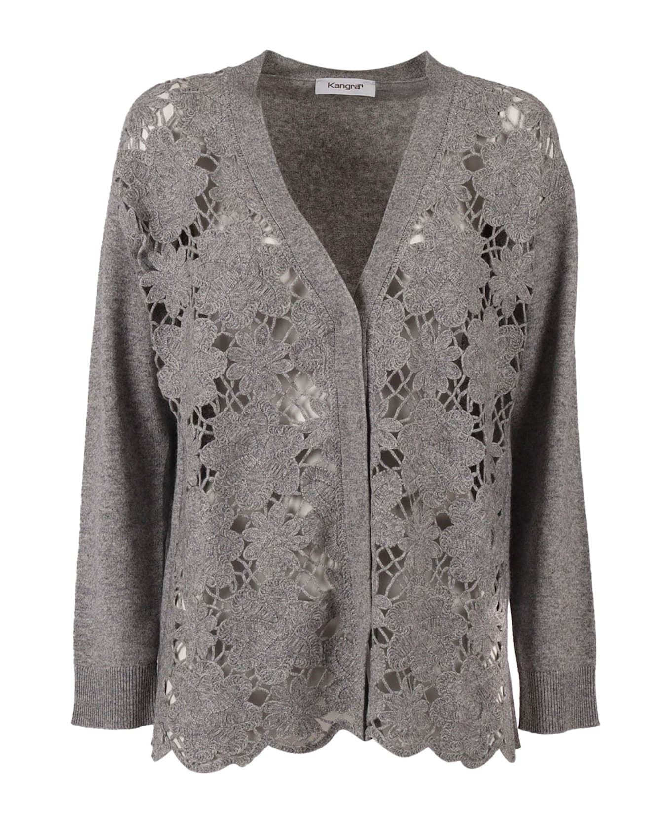 Kangra Cornely Cardigan With Side Vents - GREY