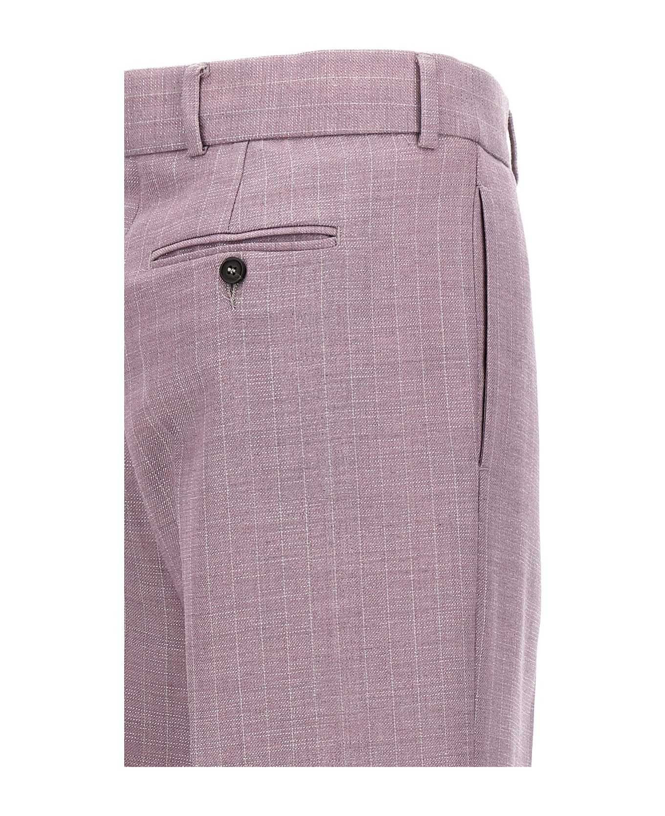 MSGM Lurex Pinstriped Pants - Purple ボトムス