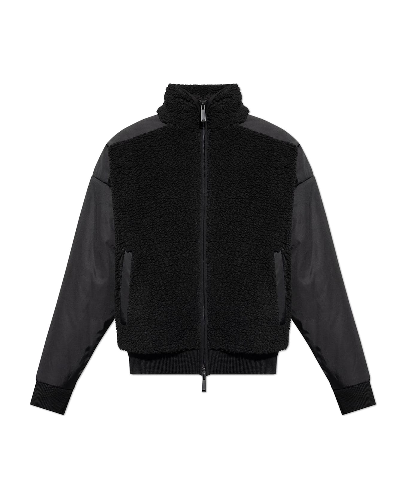 Dsquared2 Fleece Sweatshirt With A Stand-up Collar - Black