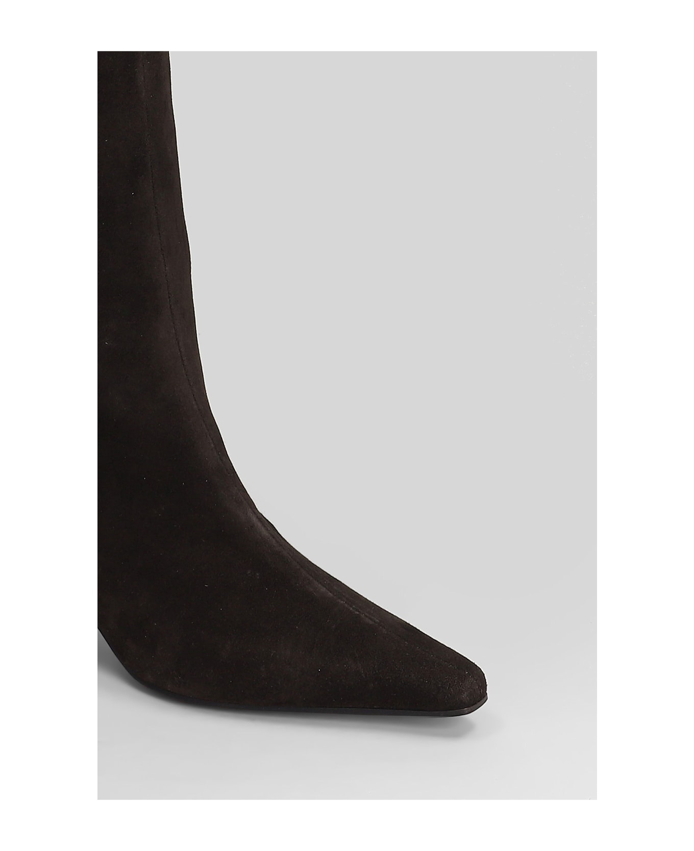 Roberto Festa Fredine High Heels Boots In Dark Brown Suede - dark brown