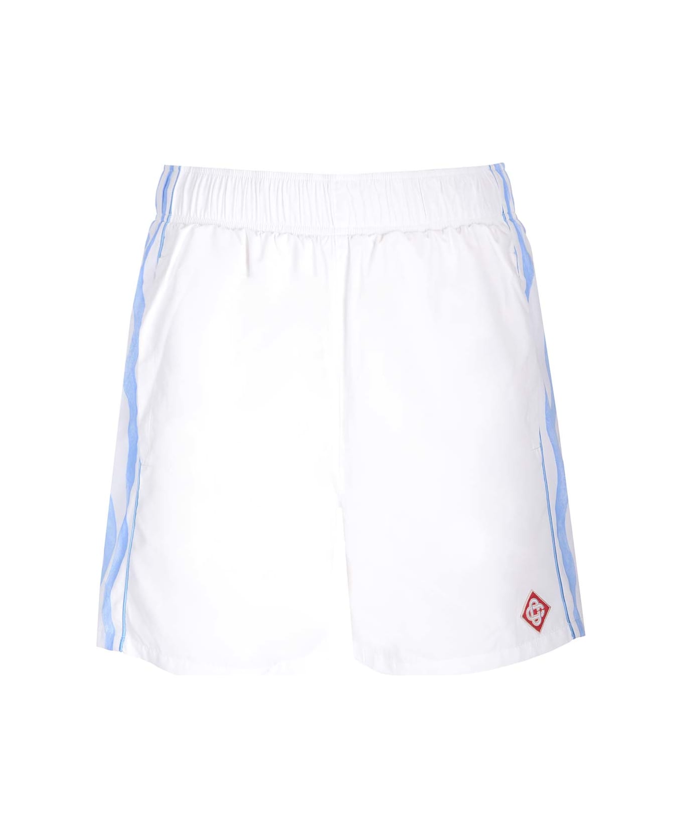 Casablanca White Shorts With Side Bands ショートパンツ