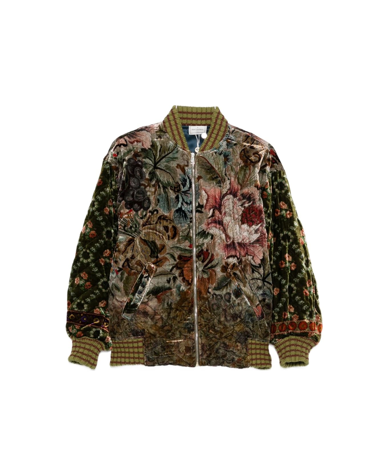 Pierre-Louis Mascia Printed Silk Blend Bomber Jacket - Beige