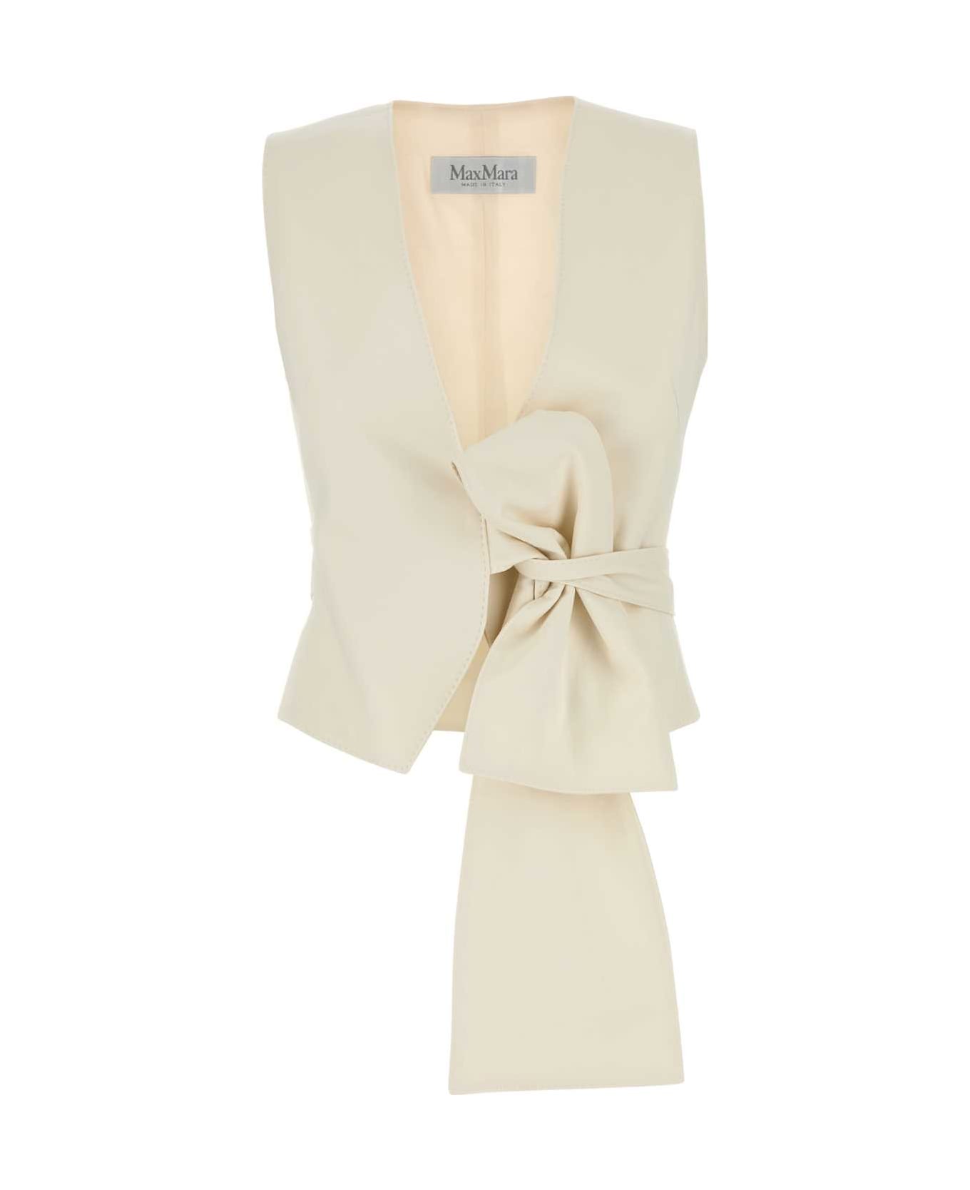 Max Mara Ivory Stretch Cotton Zampa Vest - BIANCO