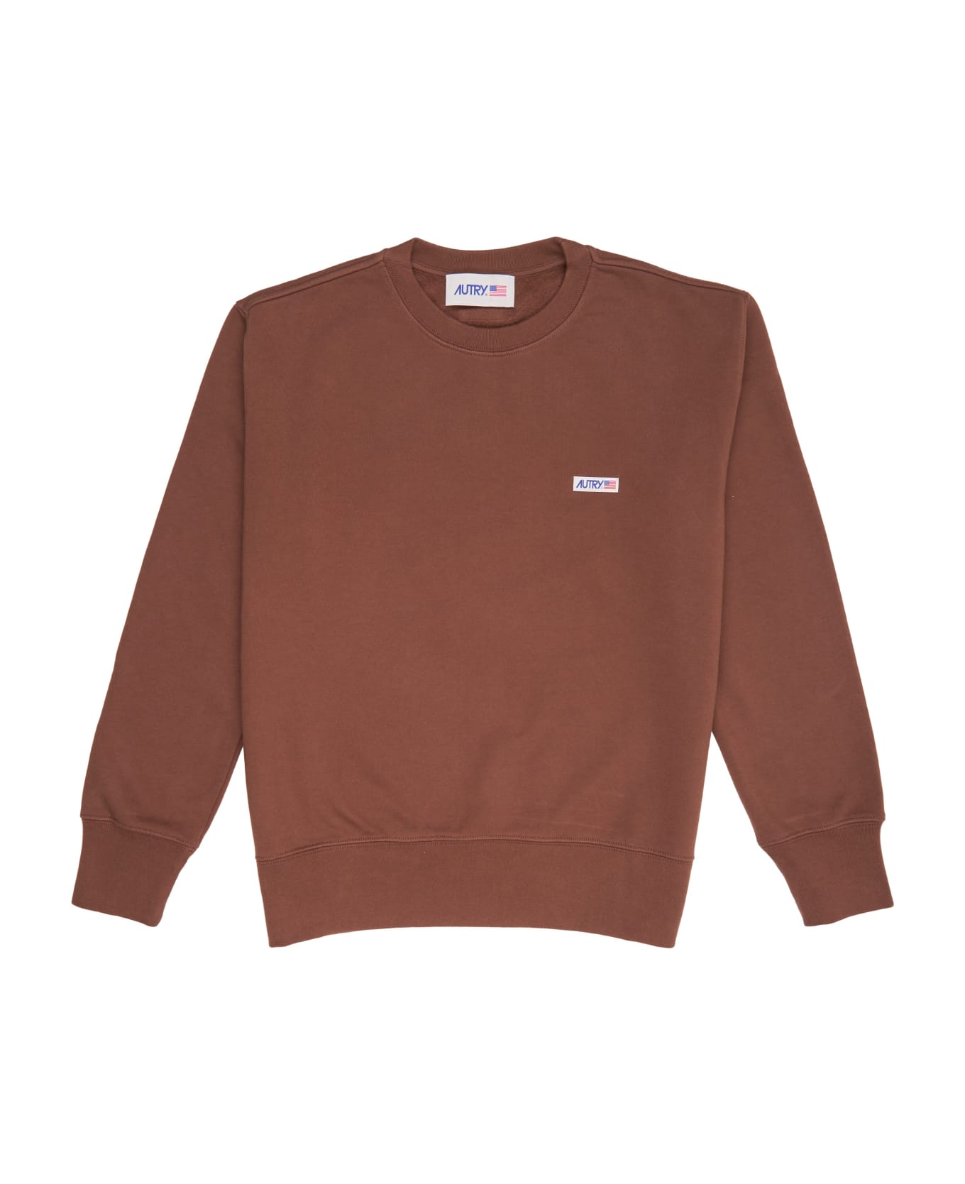 Autry Cotton Sweatshirt With Logo - Jc Jersey Choco
