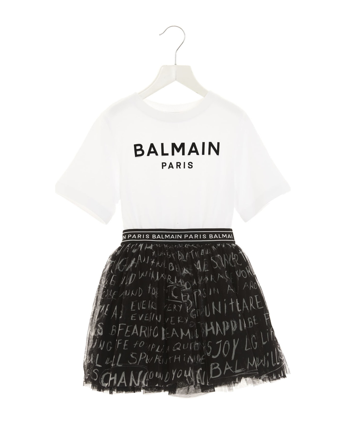 Balmain Tulle Skirt Dress - White/black