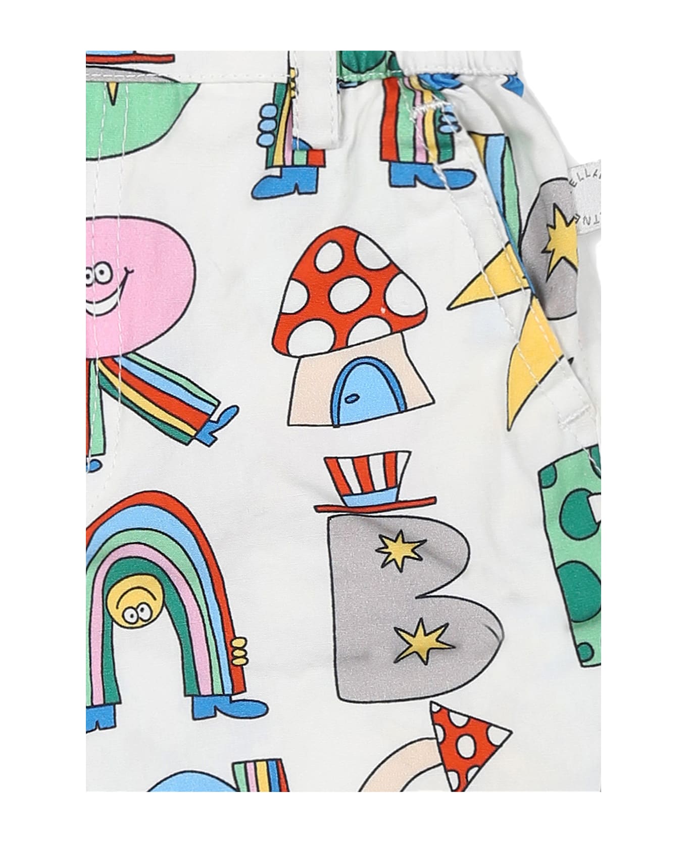 Stella McCartney Kids White Shorts For Baby Boy With Writing - White
