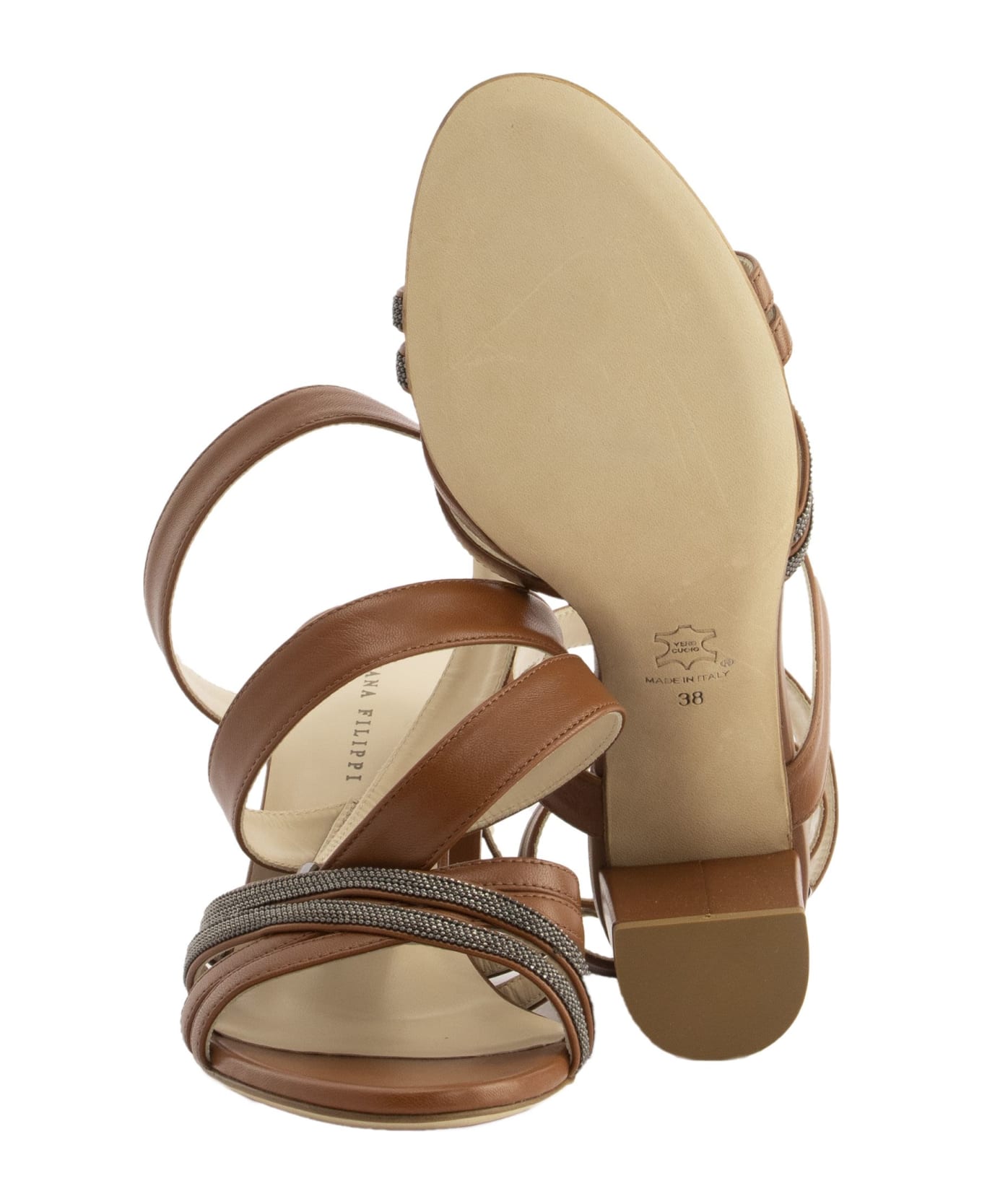 Fabiana Filippi Lucia Leather Sandals - Brown