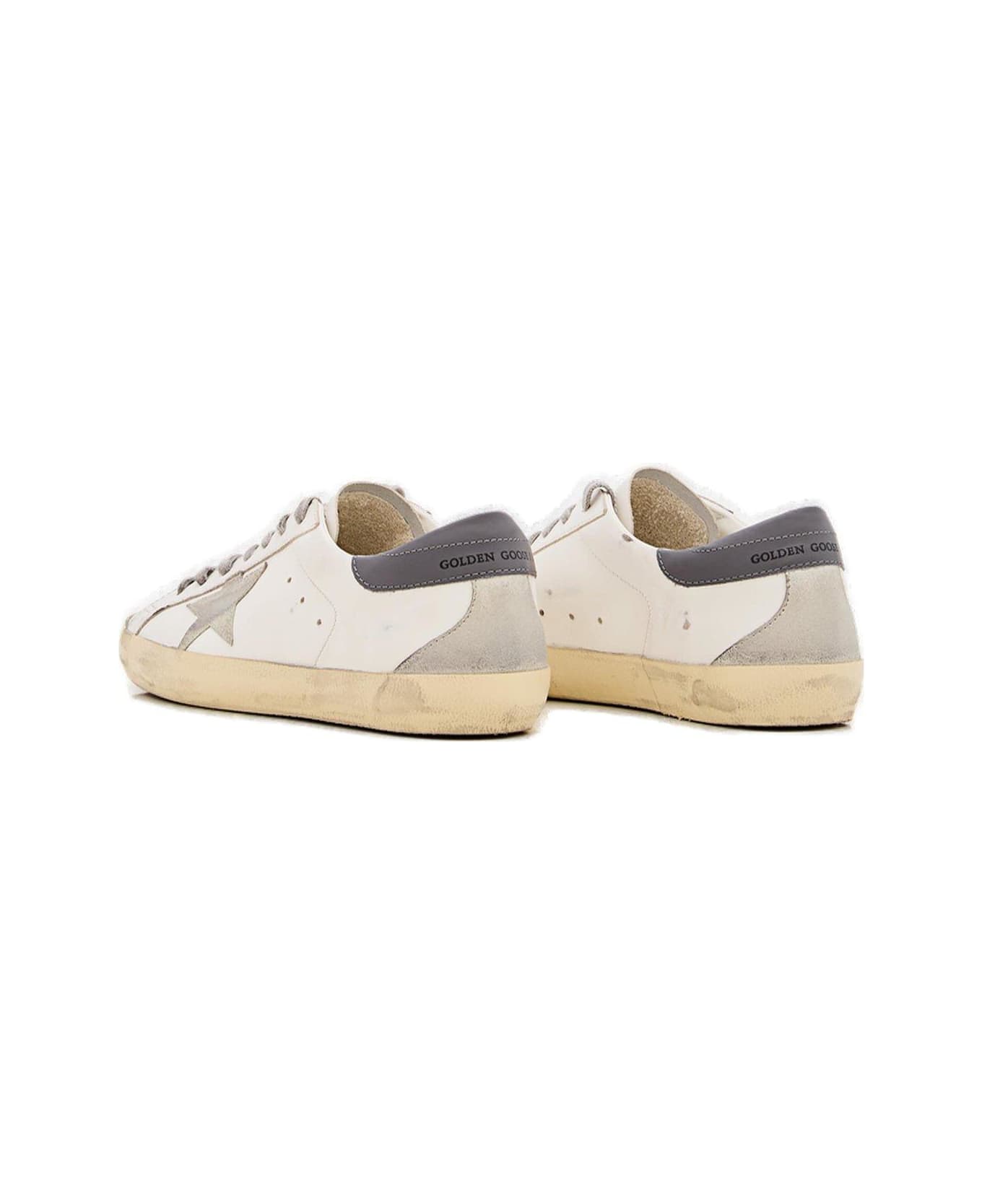 Golden Goose Super-star Distressed Low-top Sneakers - White/ice/dark Gray