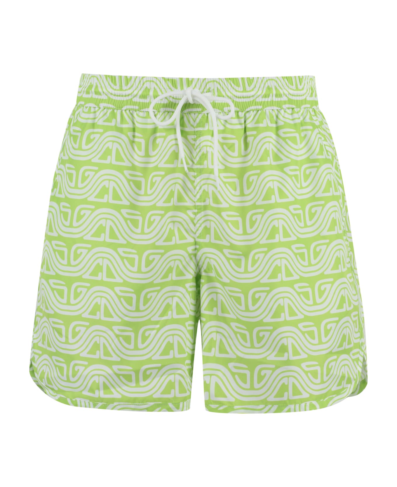 GCDS Printed Swim Shorts - green