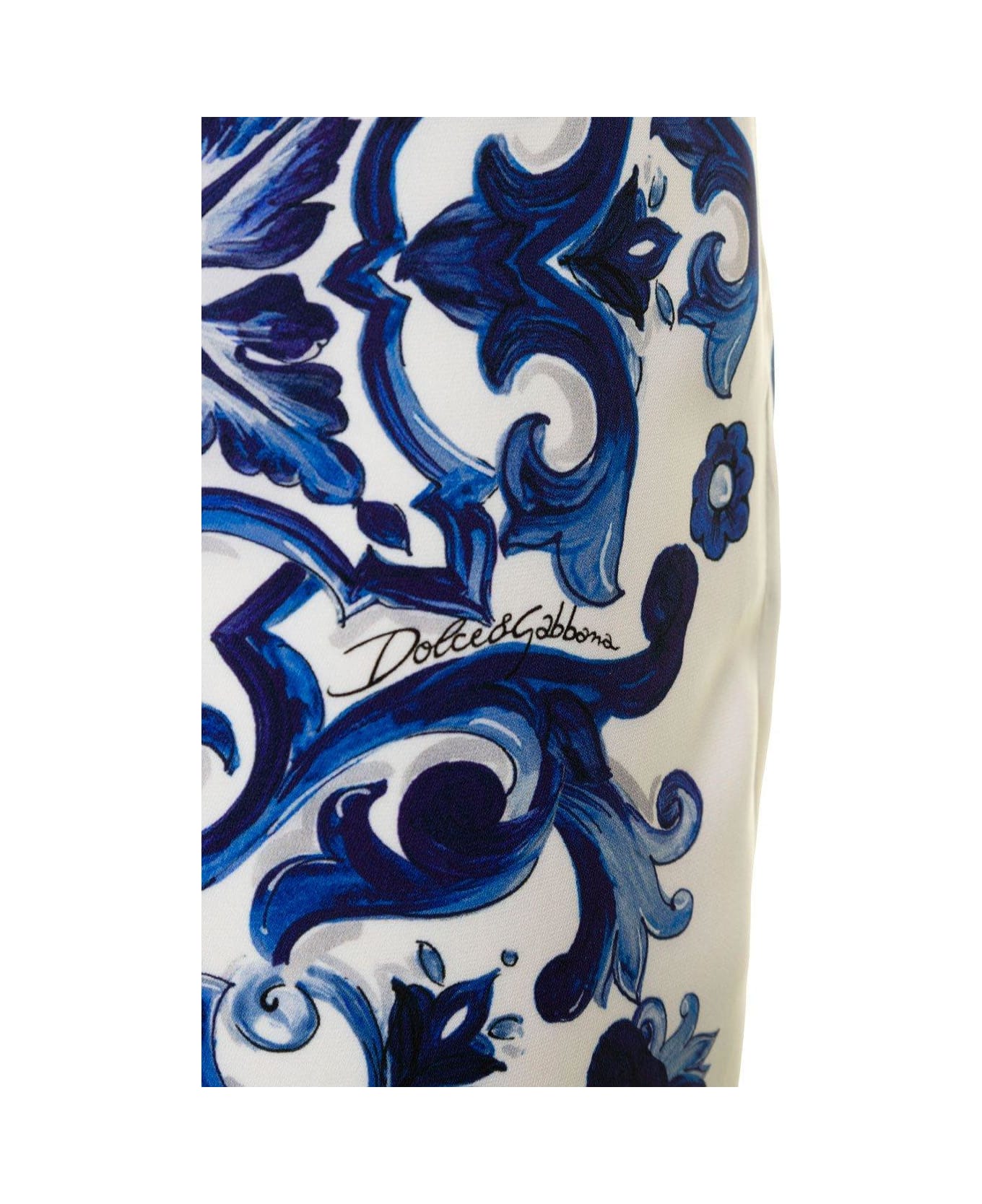 Dolce & Gabbana Majolica Printed Flared Pants - BLU