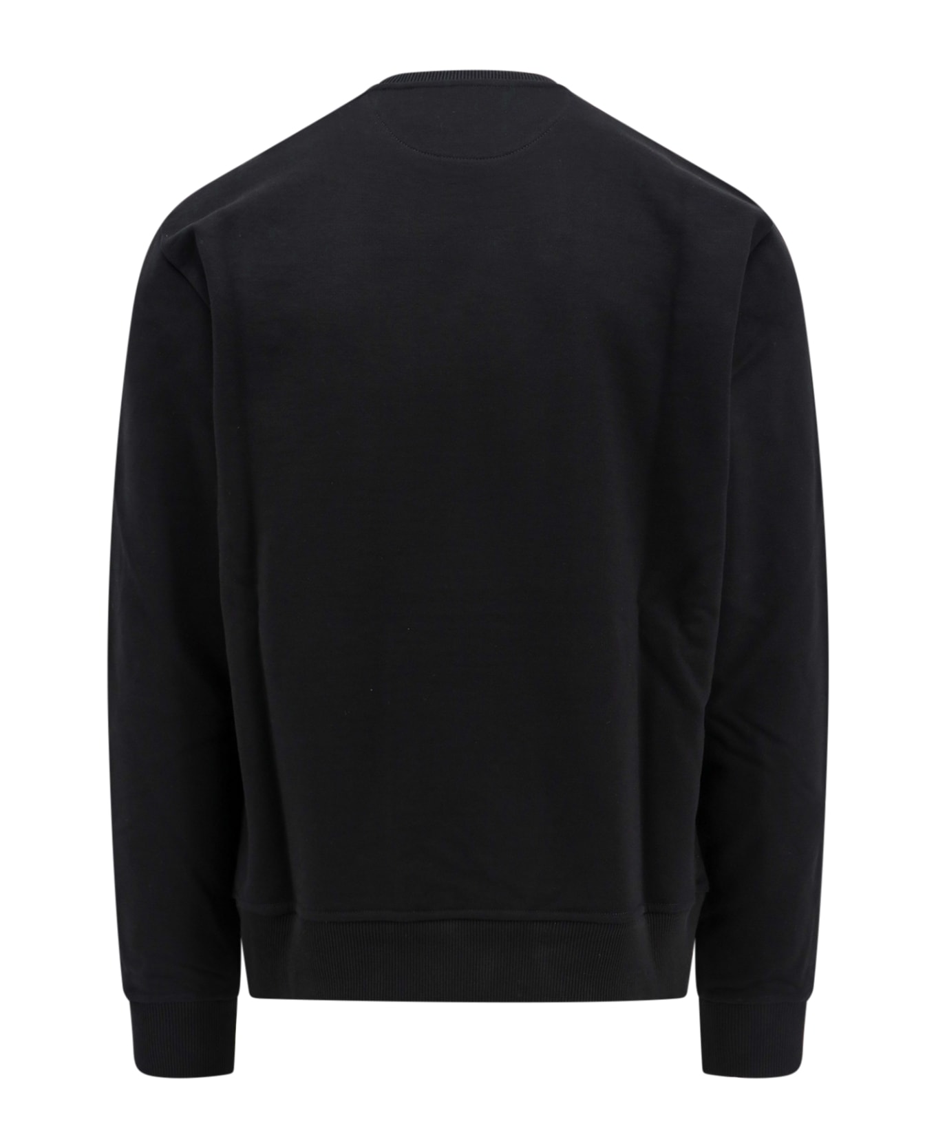 Fendi Cotton Sweatshirt With Frontal Ff Patch - Black