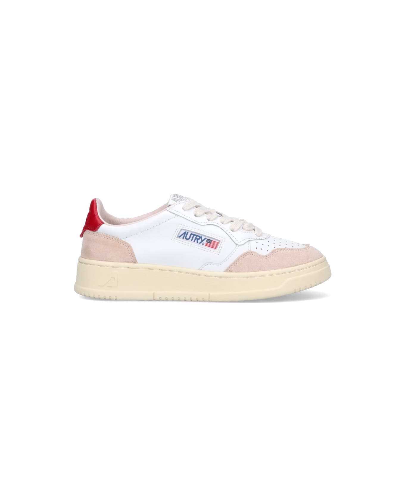 Autry 01 Sneakers In White Suede And Leather - White