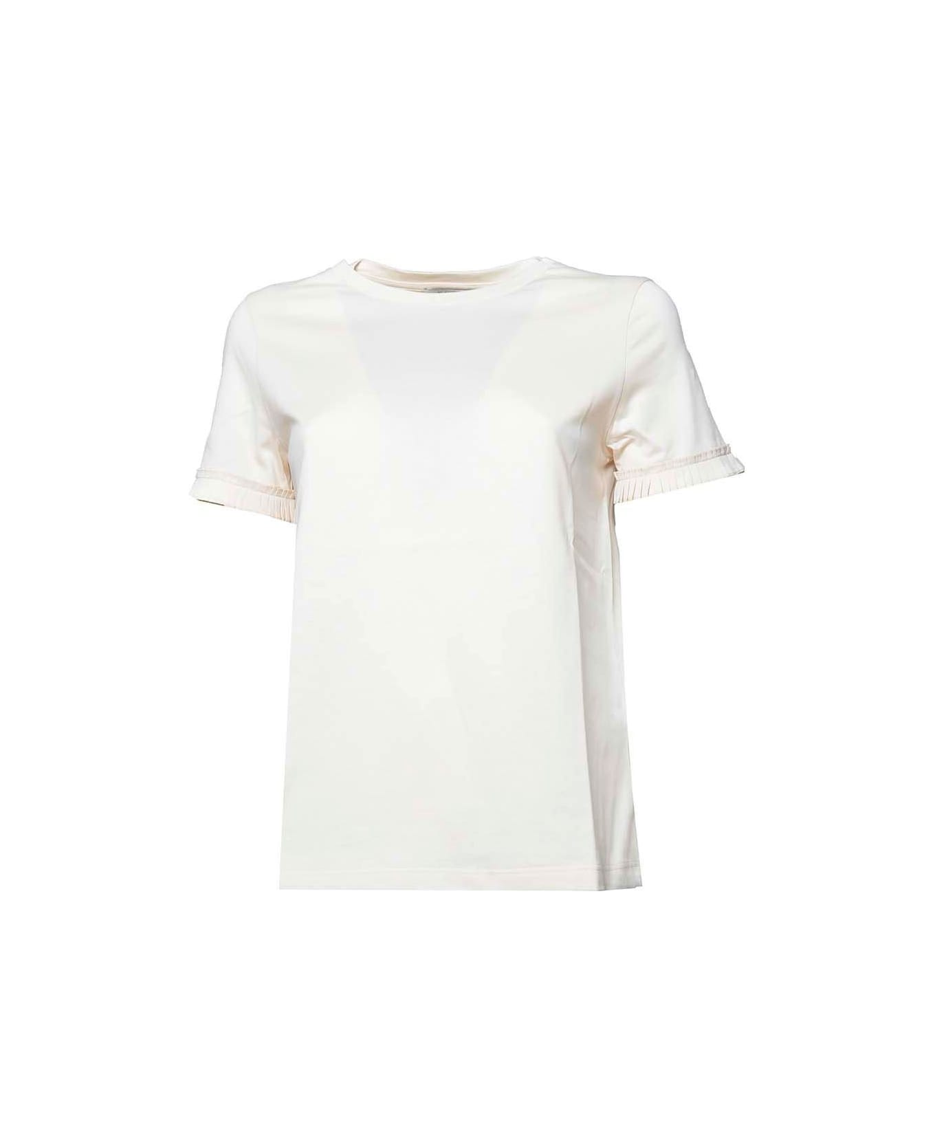 'S Max Mara Crewneck Short-sleeved T-shirt - Panna Tシャツ