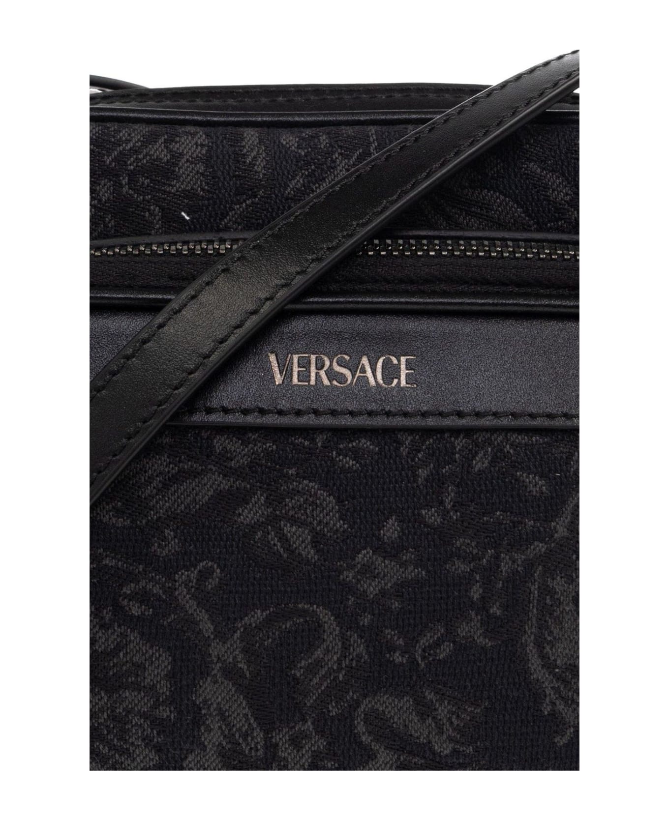 Versace Barocco Athena Zipped Messenger Bag - E Black Rutenio
