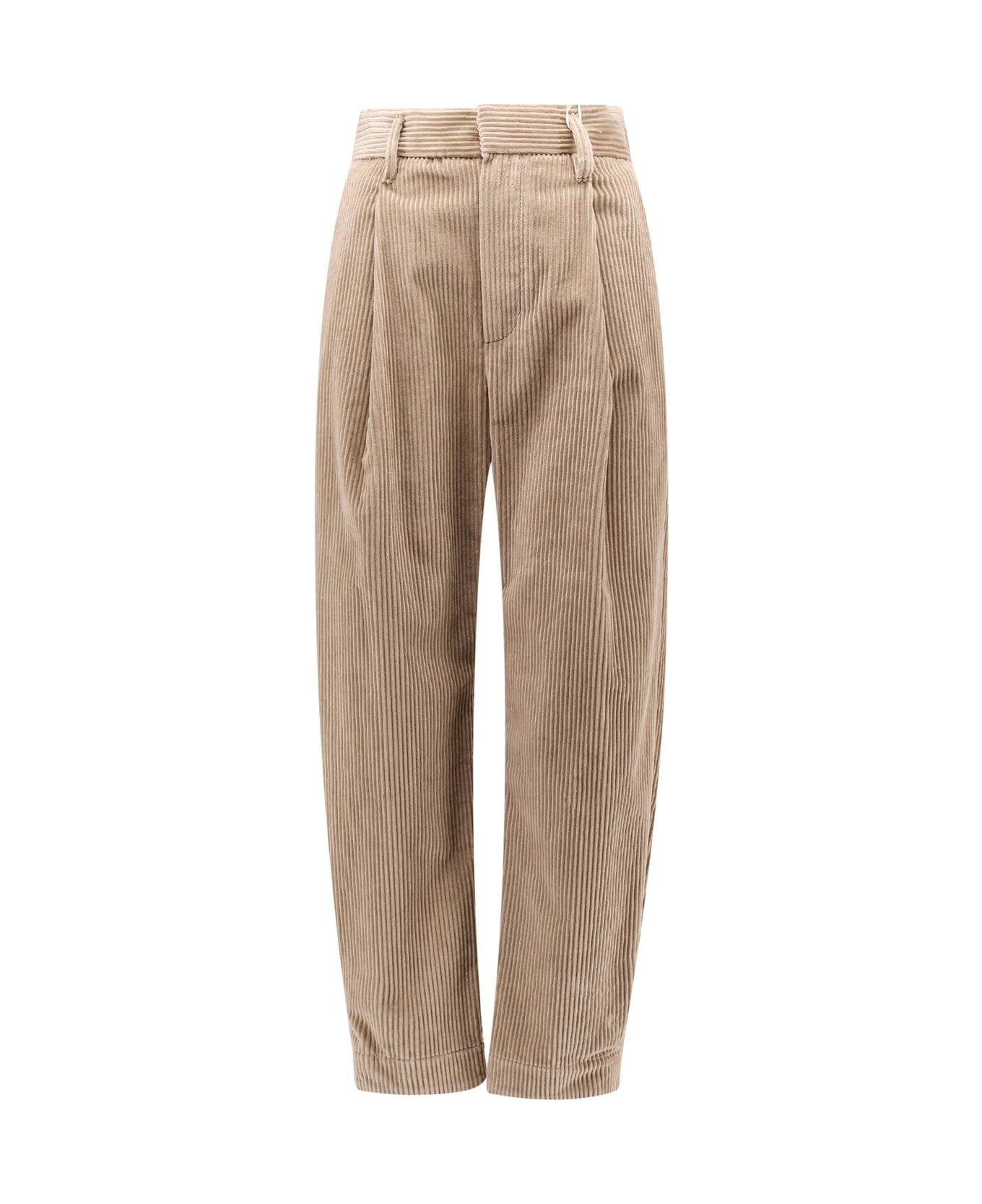 Brunello Cucinelli High-waist Corduroy Trousers - Beige