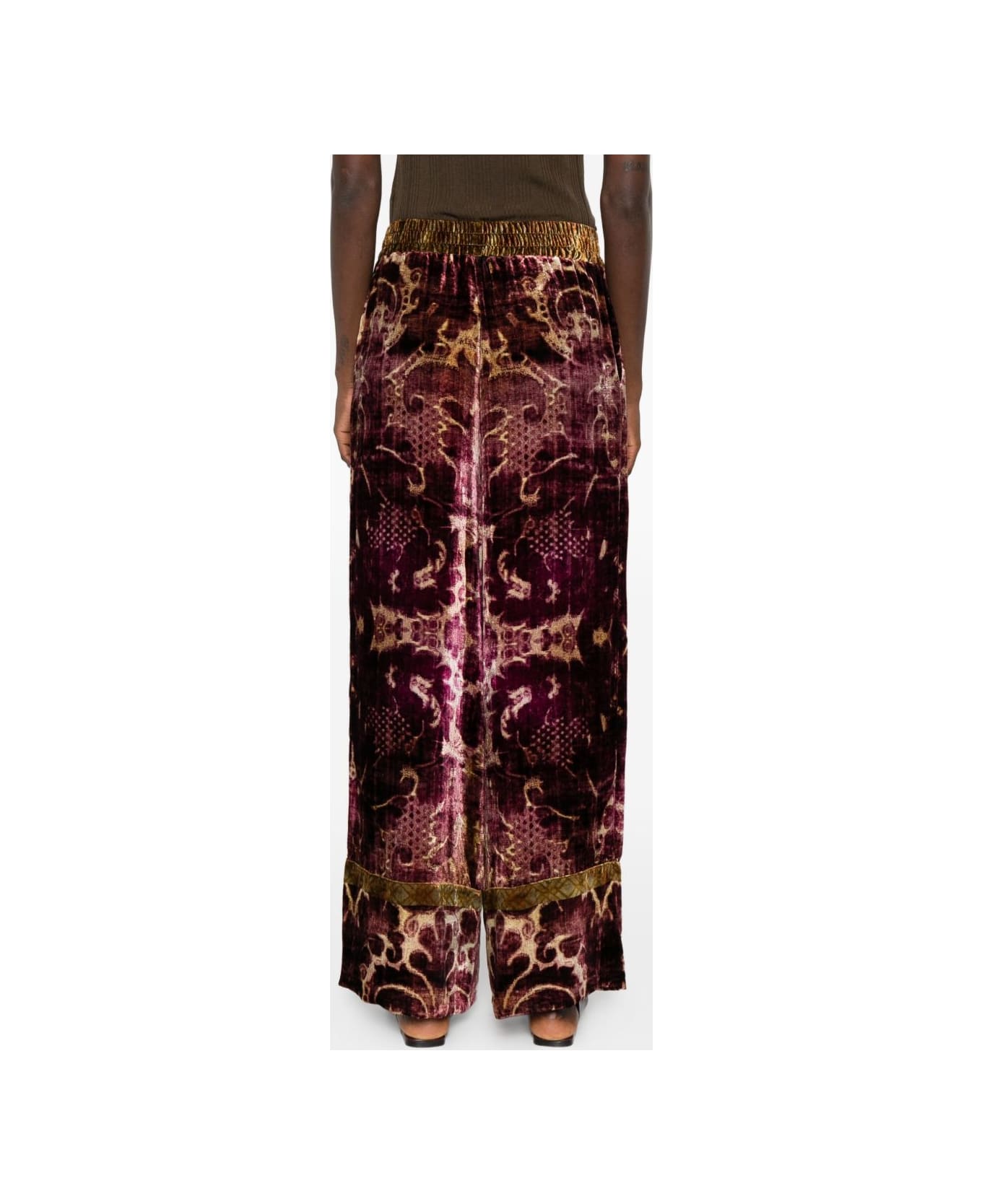 Pierre-Louis Mascia Velvet Wide-leg Trousers - Bordeaux